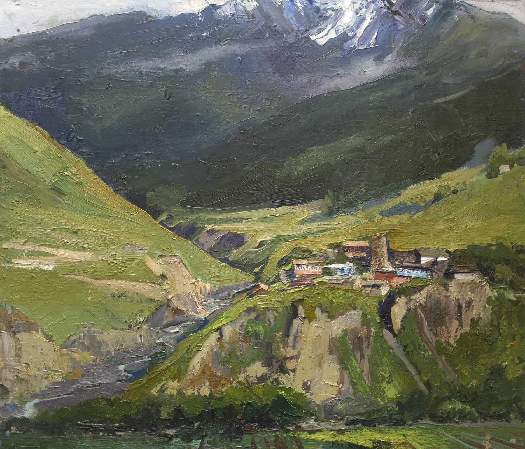 今晚的Latz村. Original modern art painting