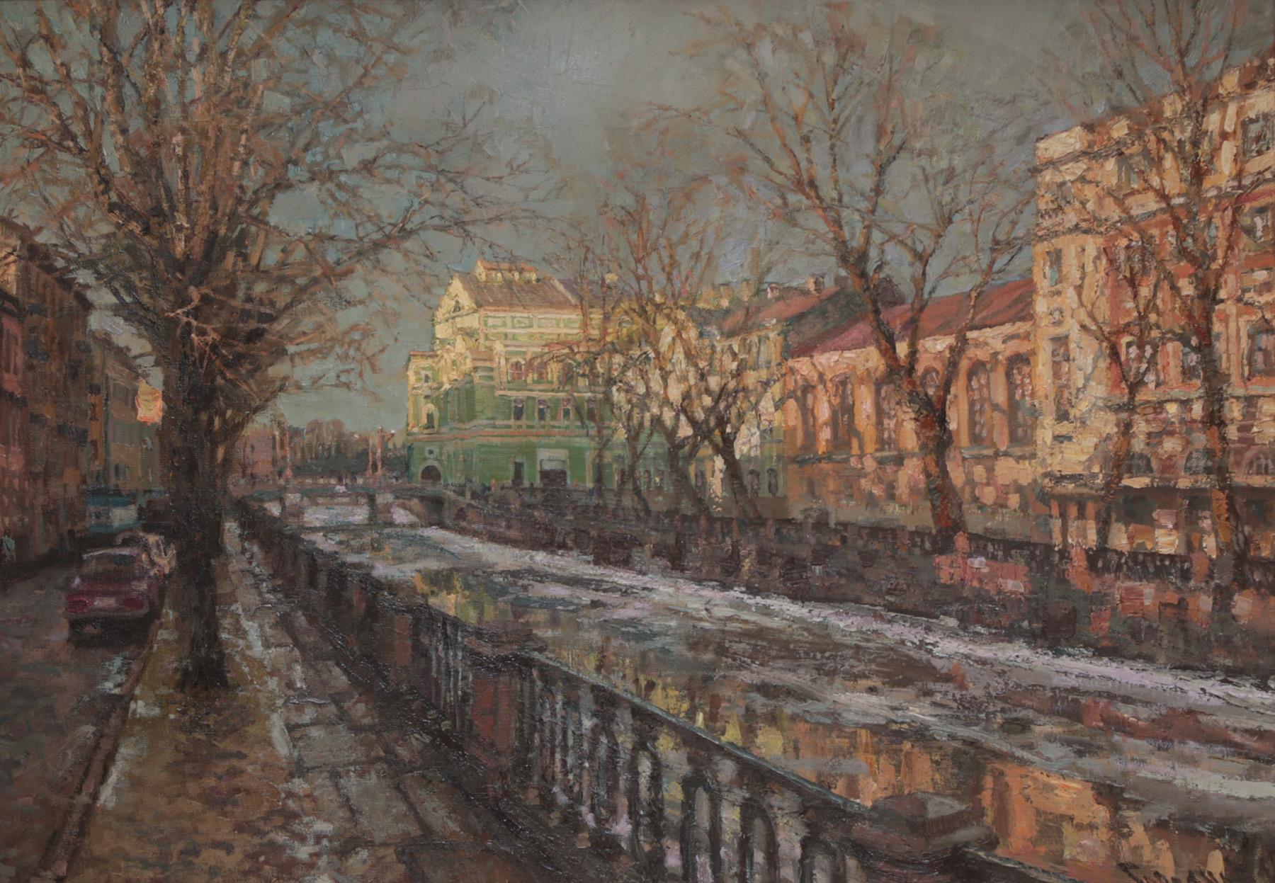 Krukov canal. at the Mariinsky theatre . Original modern art painting