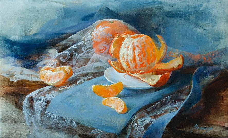 January. Original modern art painting