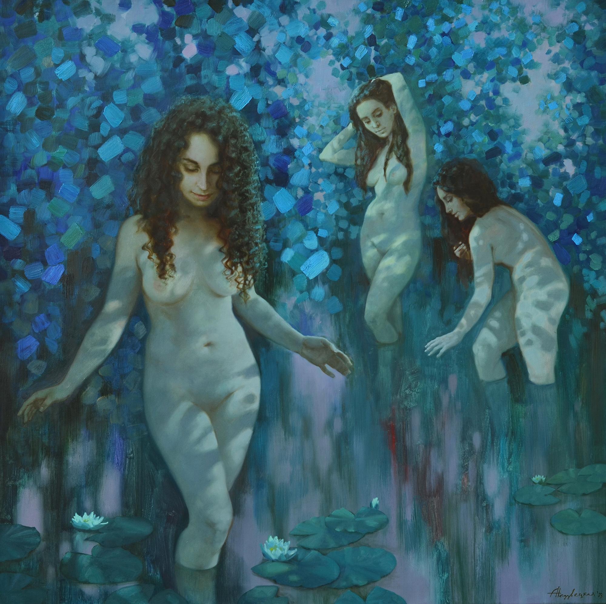 Купальщицы. Original modern art painting