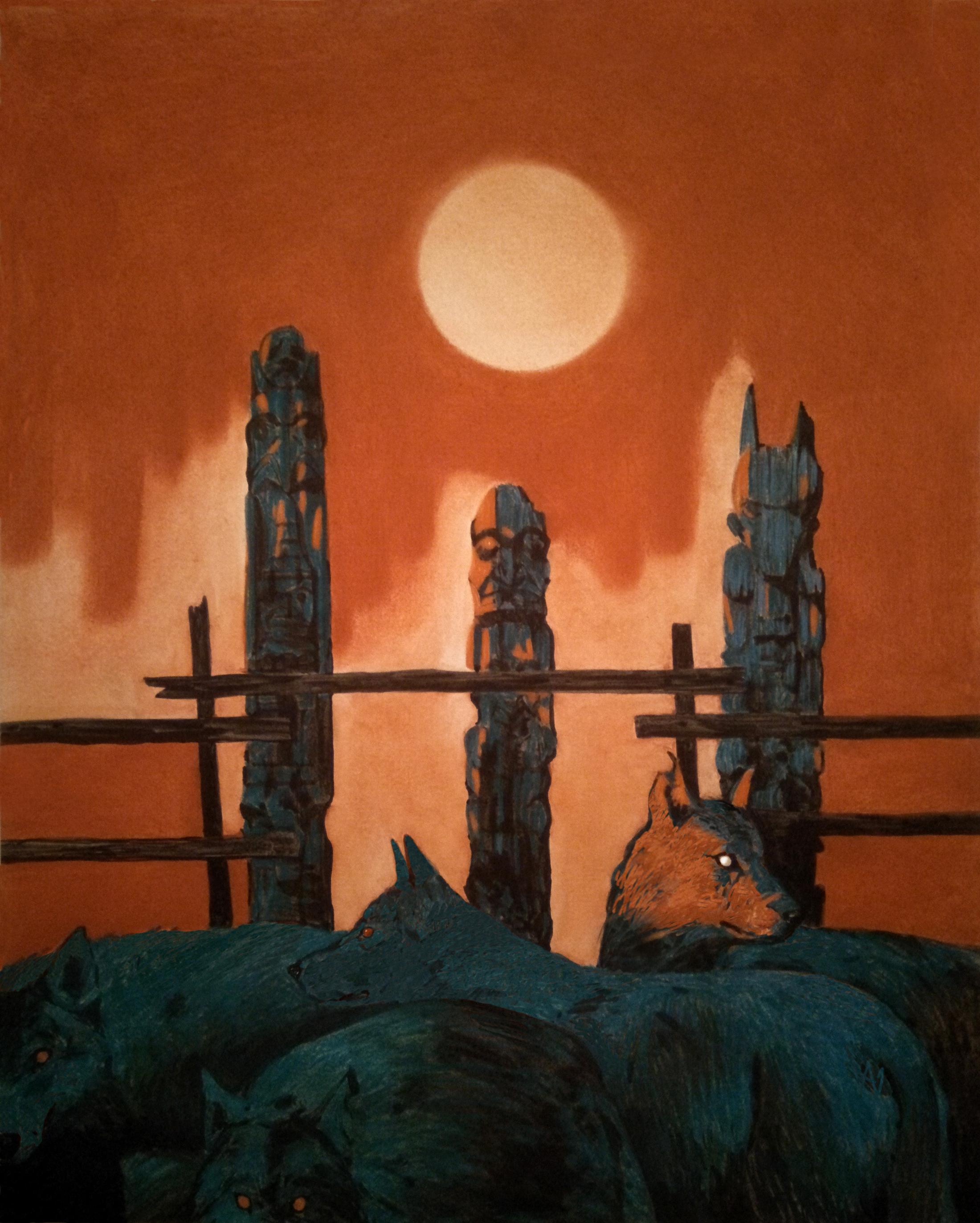 Белый клык 4. Original modern art painting