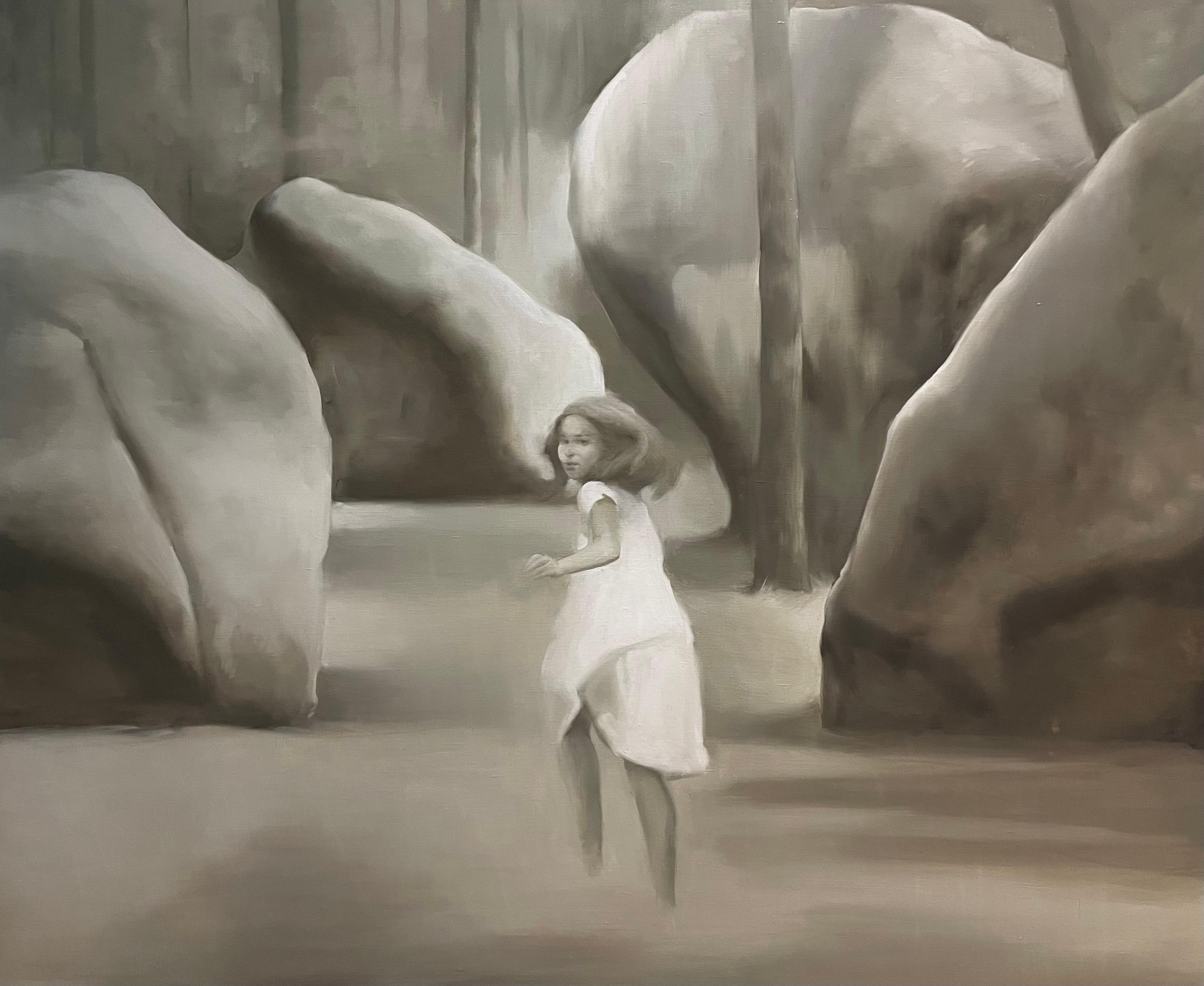 the bitterness. Escape to Barbizon. Original modern art painting