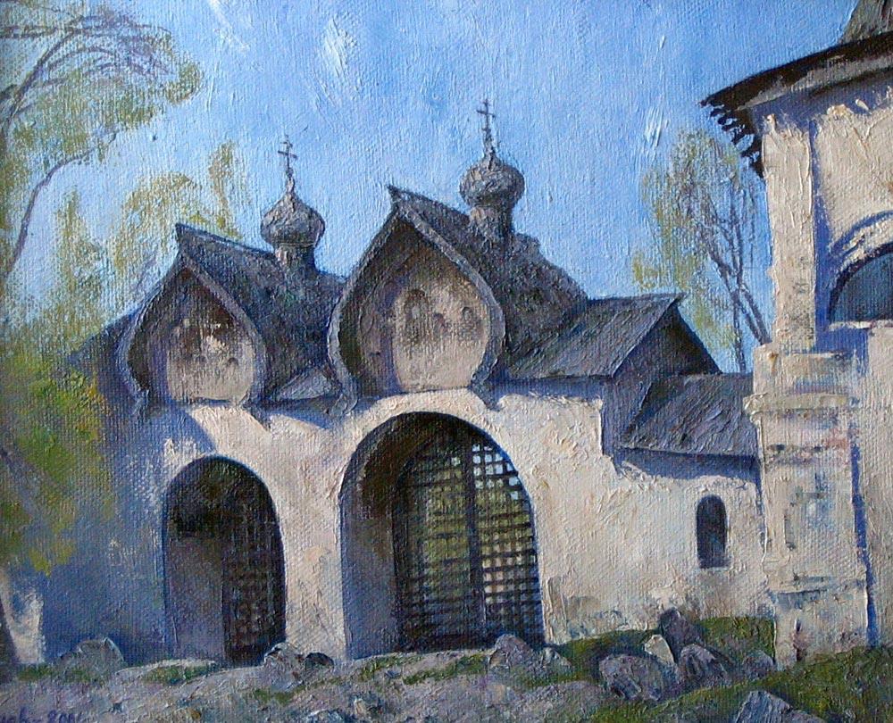 圣标志修道院的圣门. 诺夫哥罗德. Original modern art painting