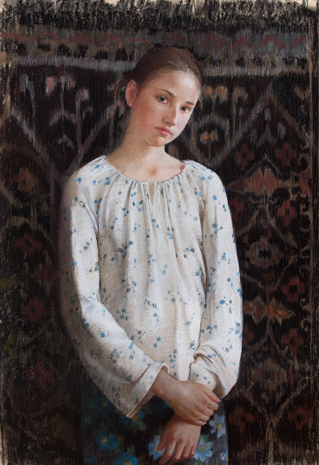 Simple portrait. Original modern art painting