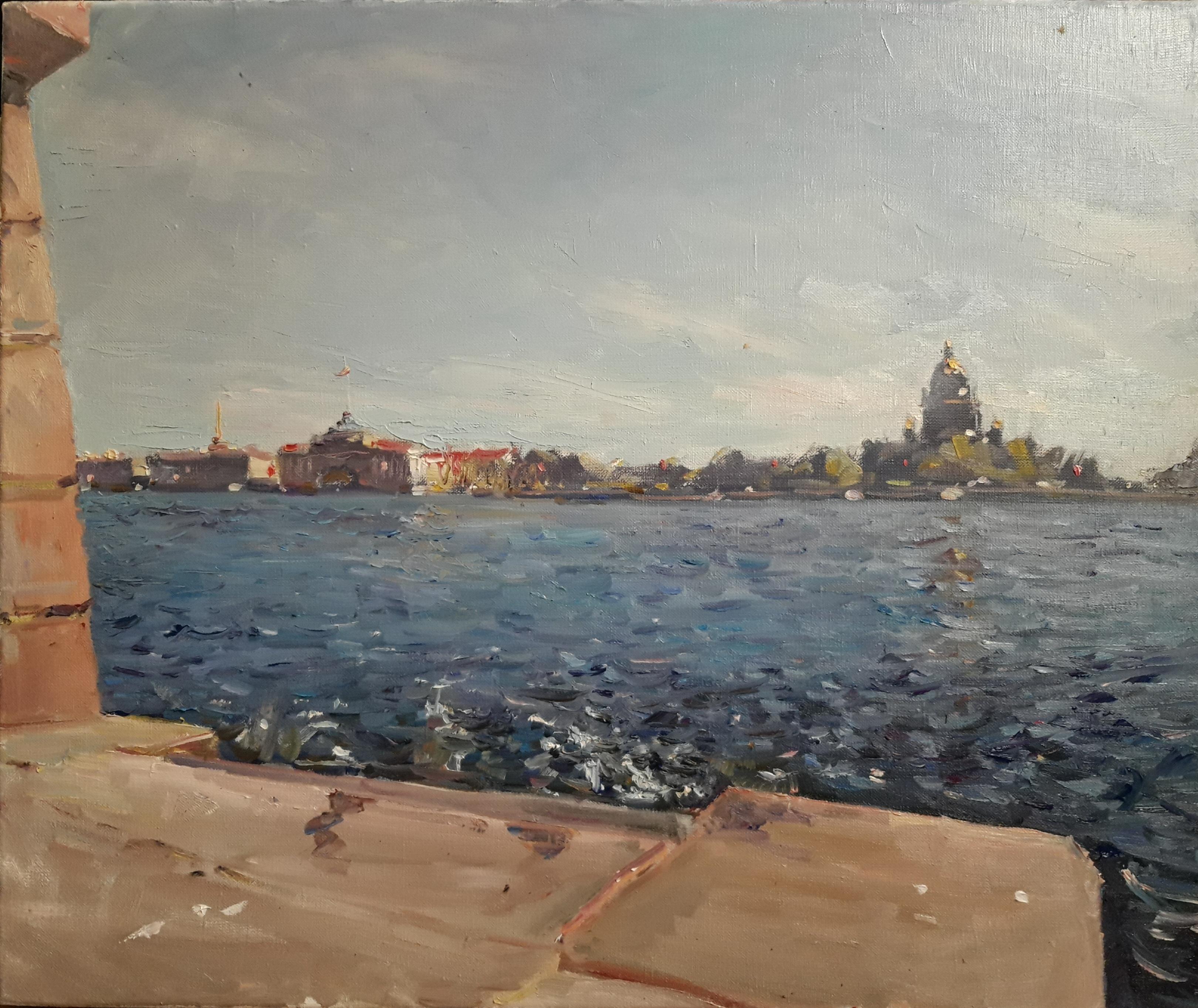 Noise of the Neva. Original modern art painting