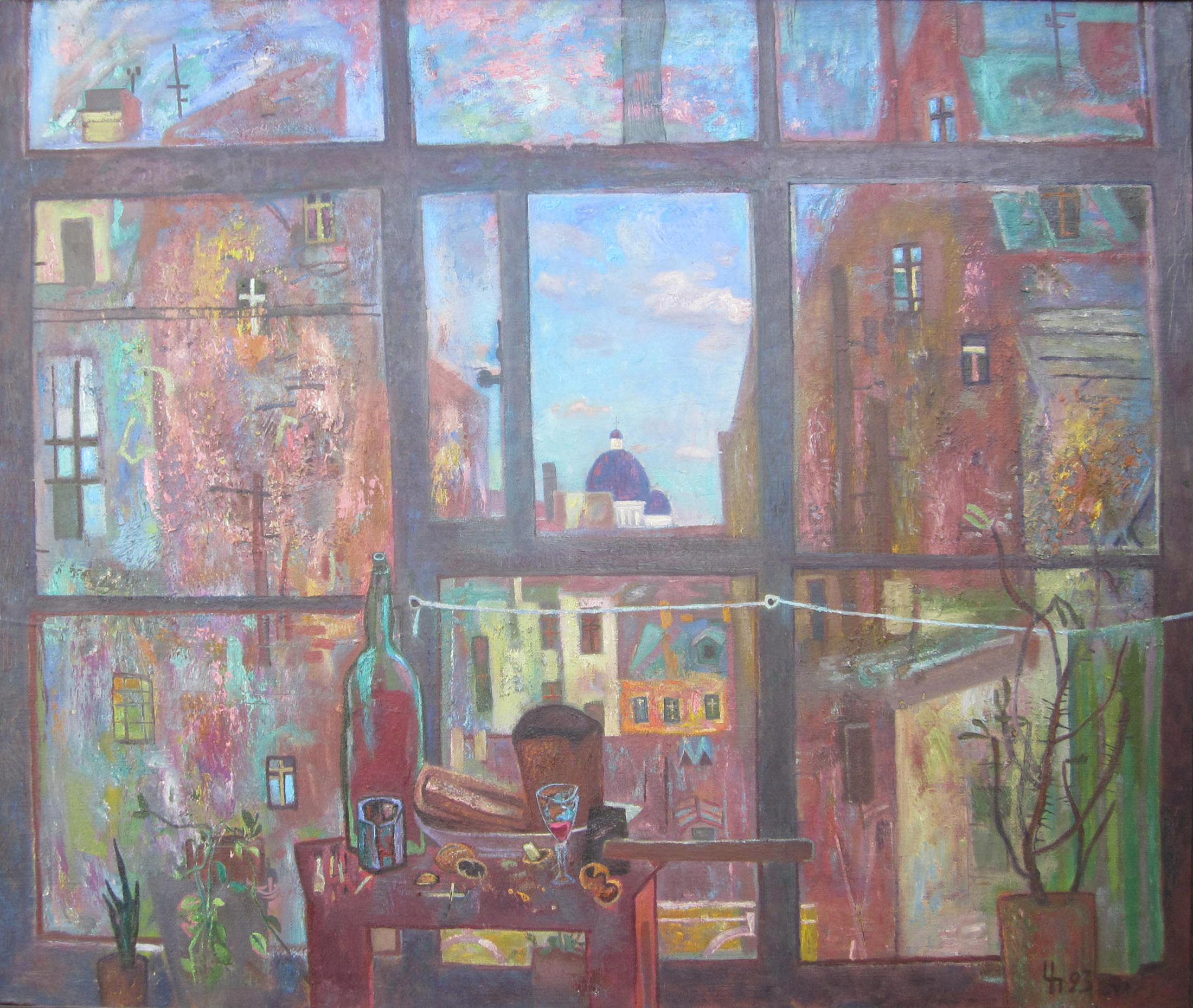A window. Original modern art painting