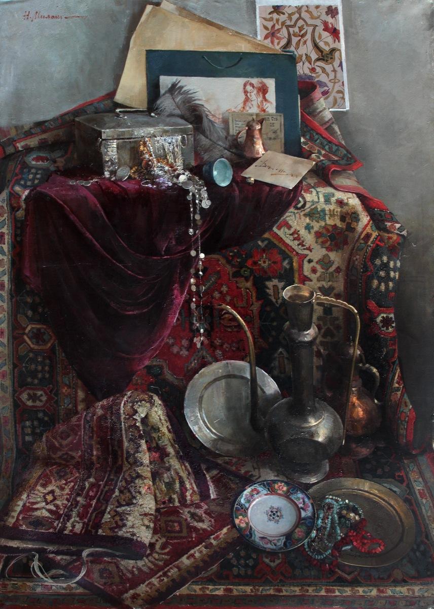 Still life with drying. Original modern art painting