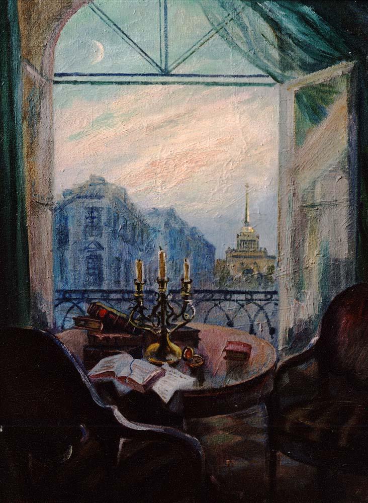окно поэта. Original modern art painting