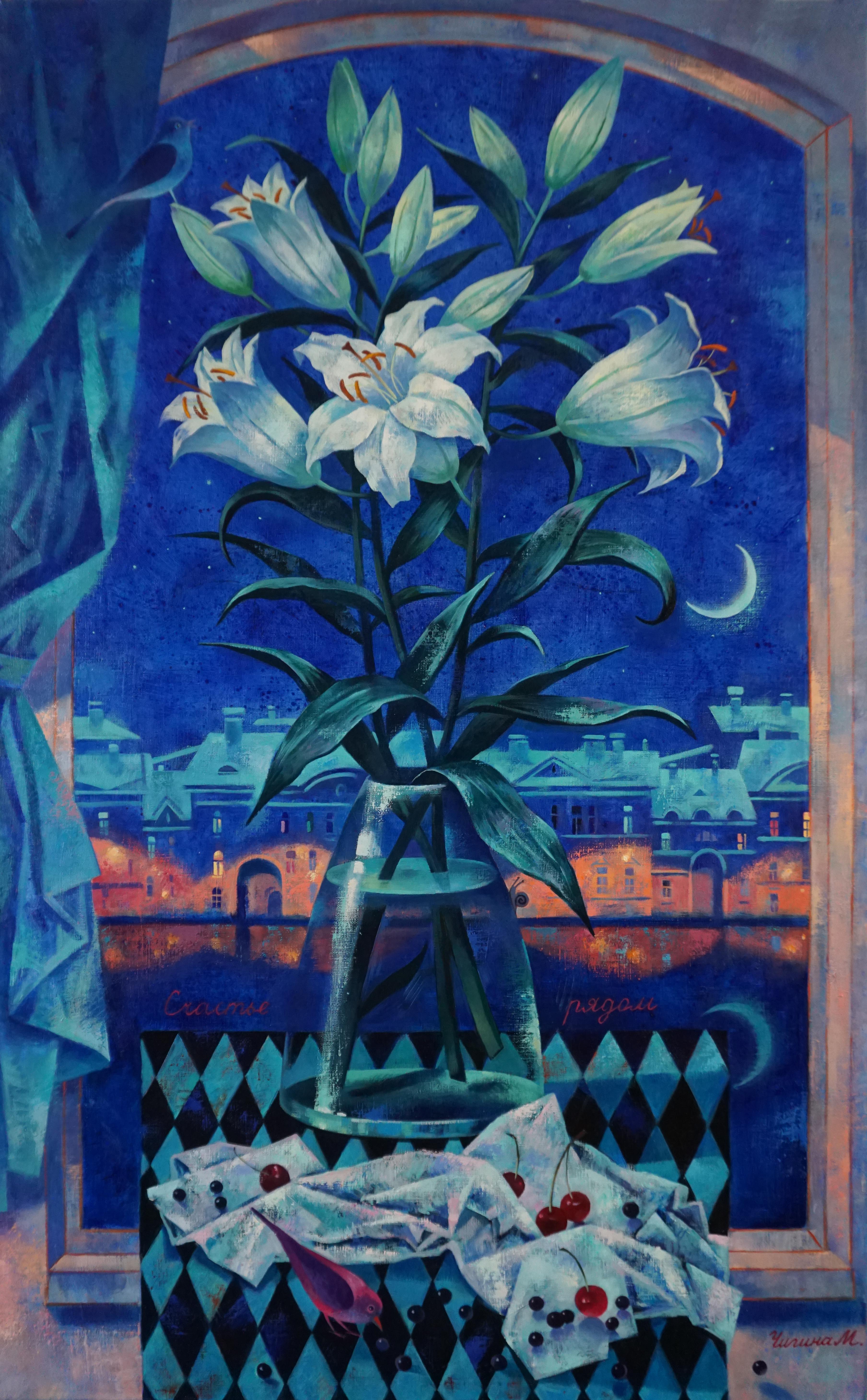 Happiness is nearby . Original modern art painting