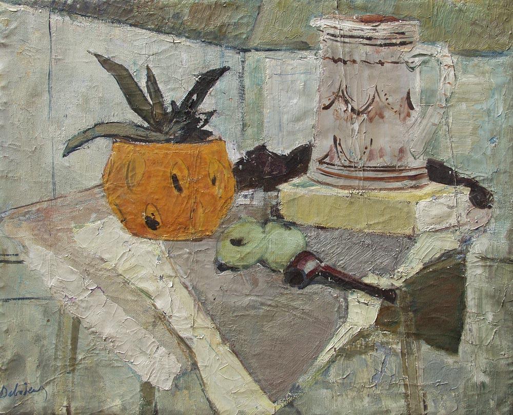 Still life with a pipe. Original modern art painting