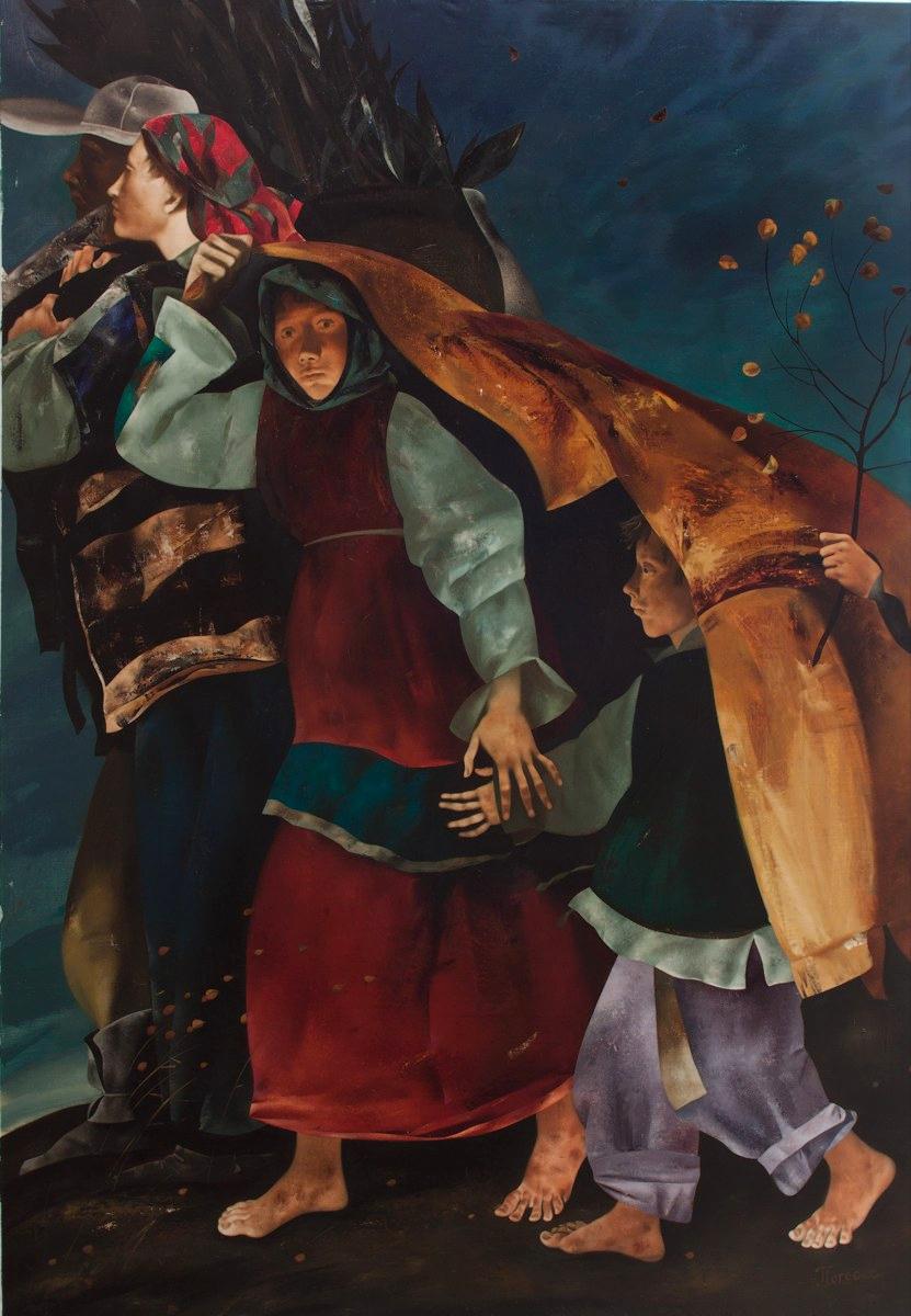 一个家庭. Original modern art painting