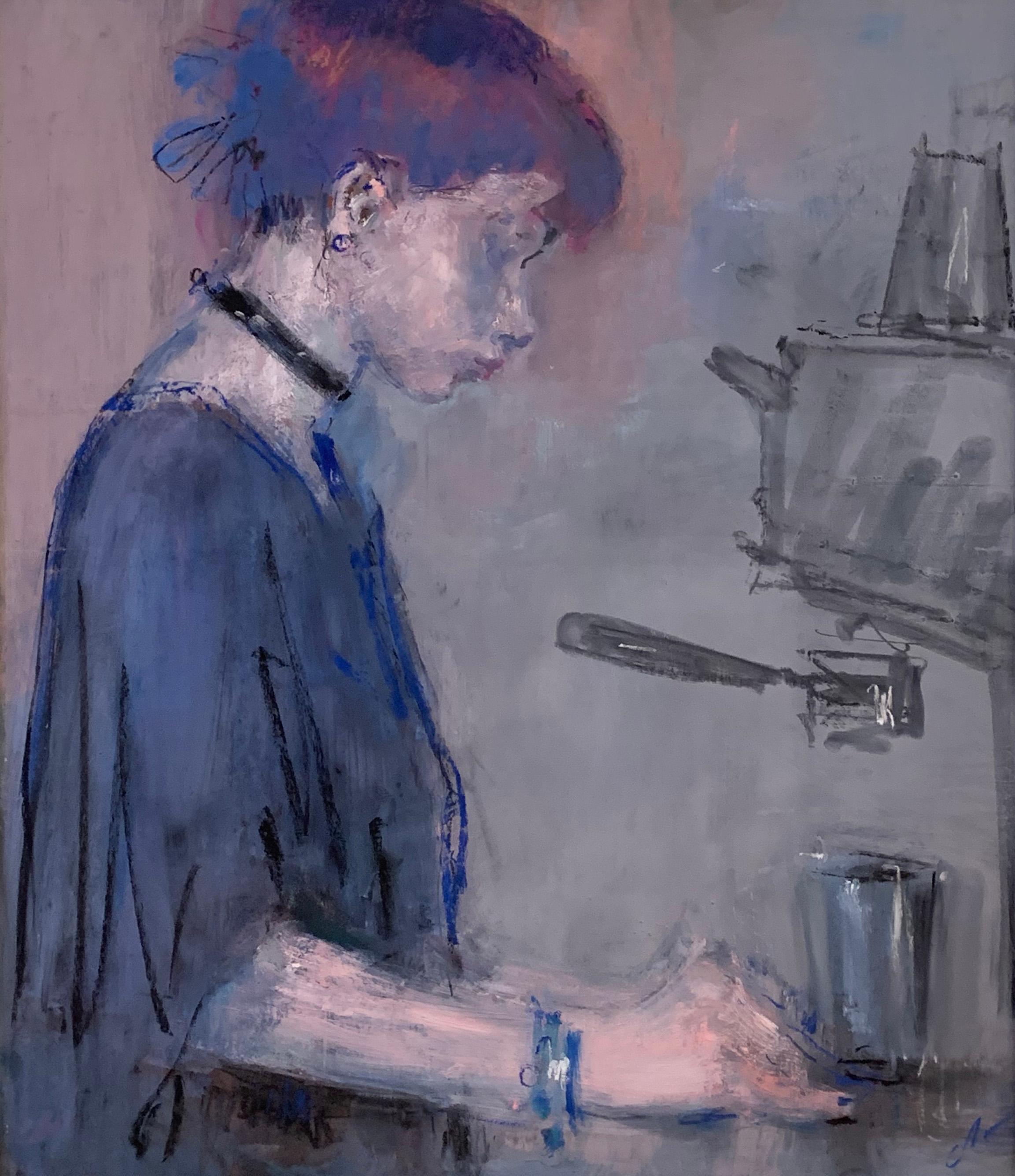 Бариста 2025. Original modern art painting