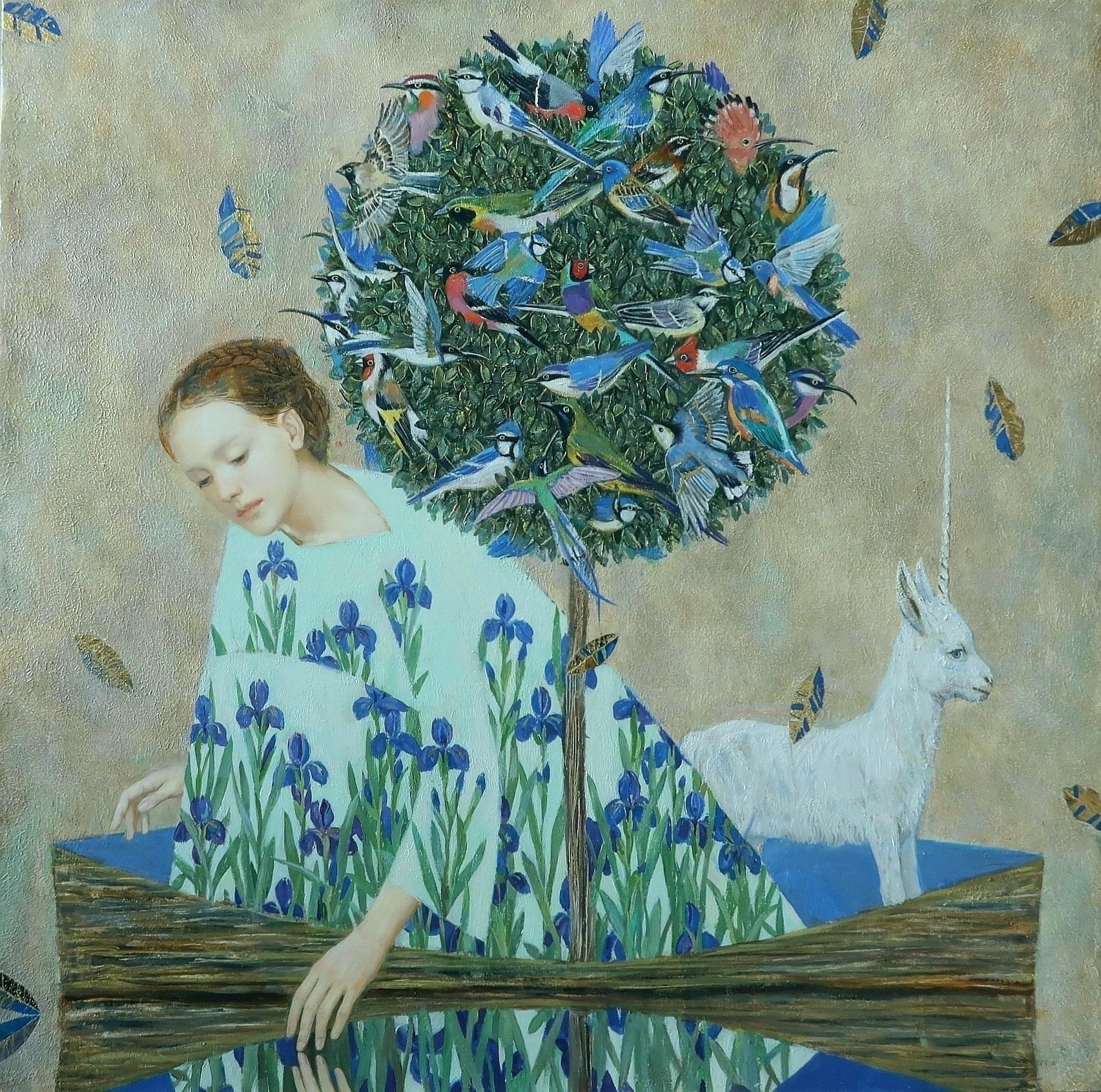 глубокая река . Original modern art painting