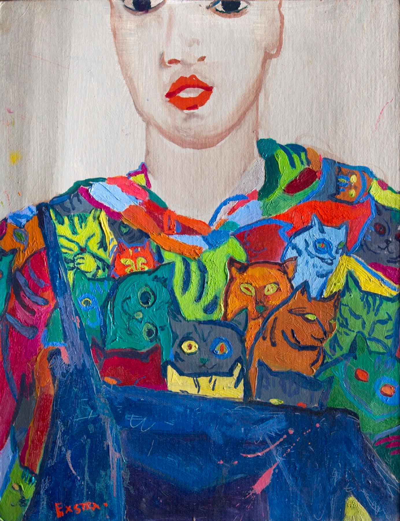 Self-portrait. Original modern art painting