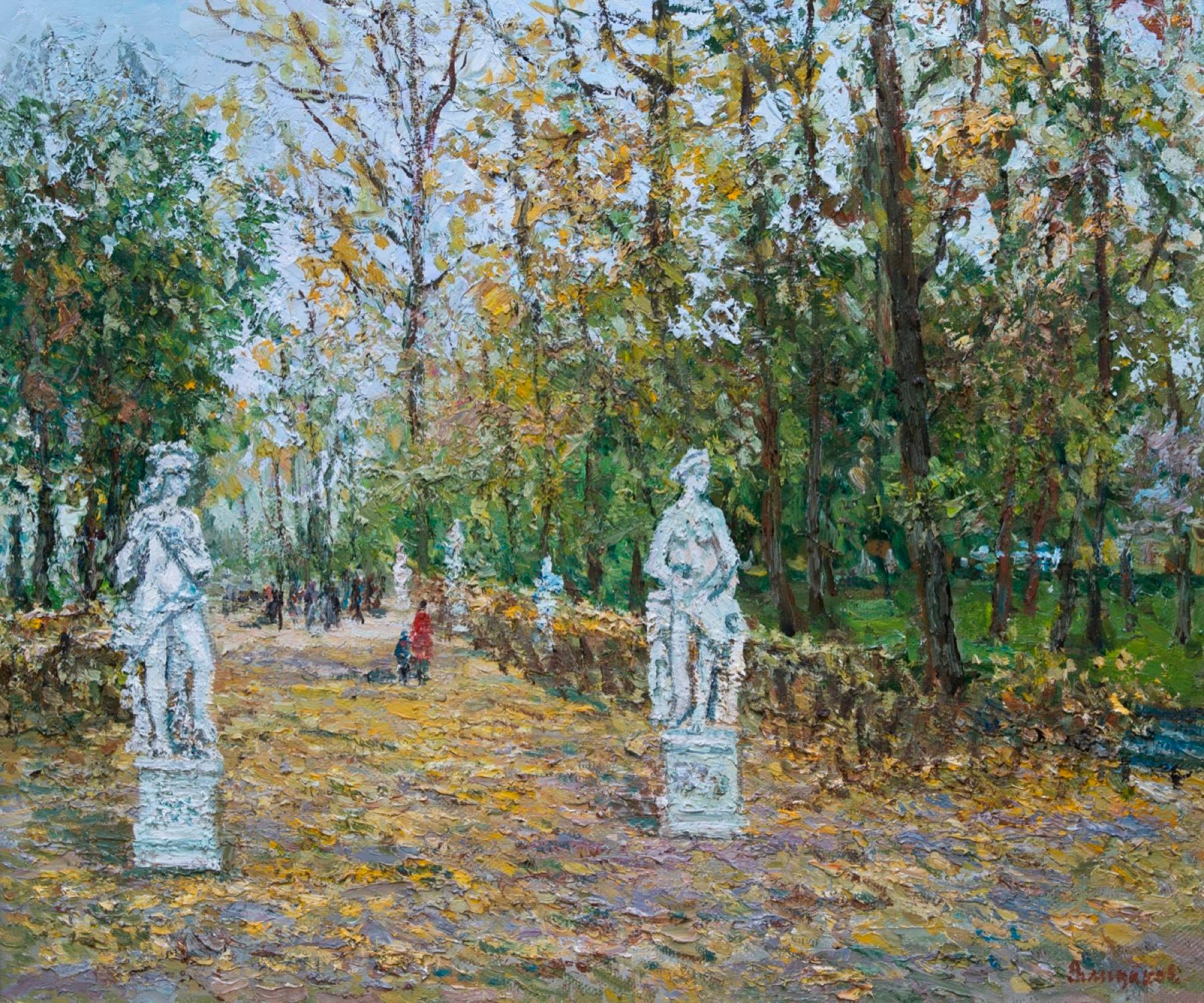 Летний сад. Original modern art painting