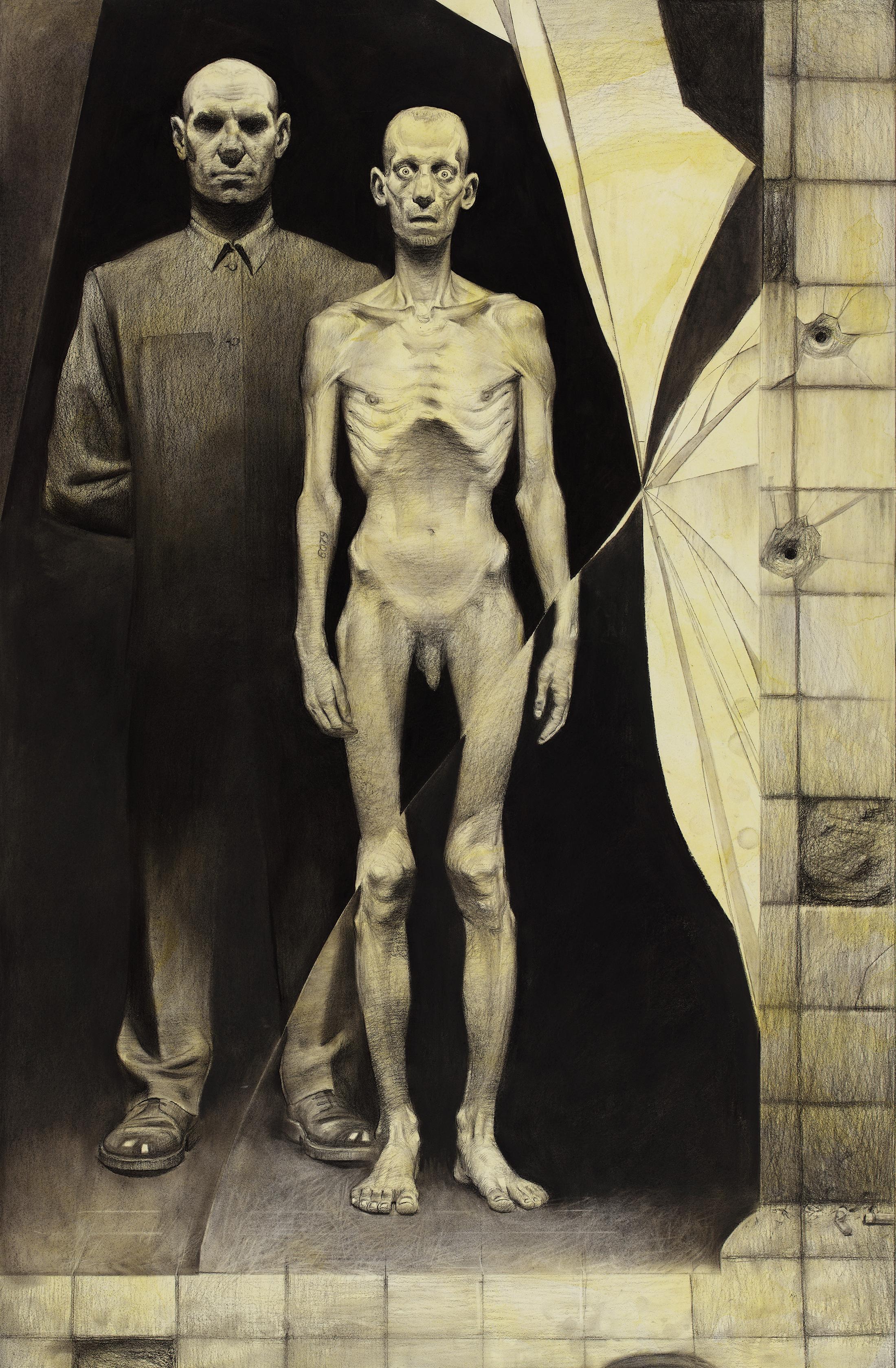 Illustration for George Orwell's dystopian novel "1984".Sheet No. 9. Original modern art painting