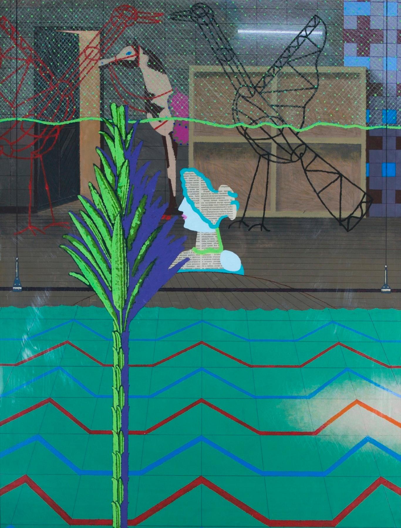 Installation. Original modern art painting