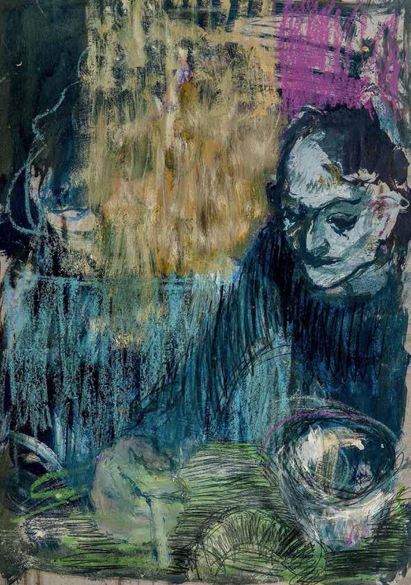 в Caf&#233;. 1992. Original modern art painting