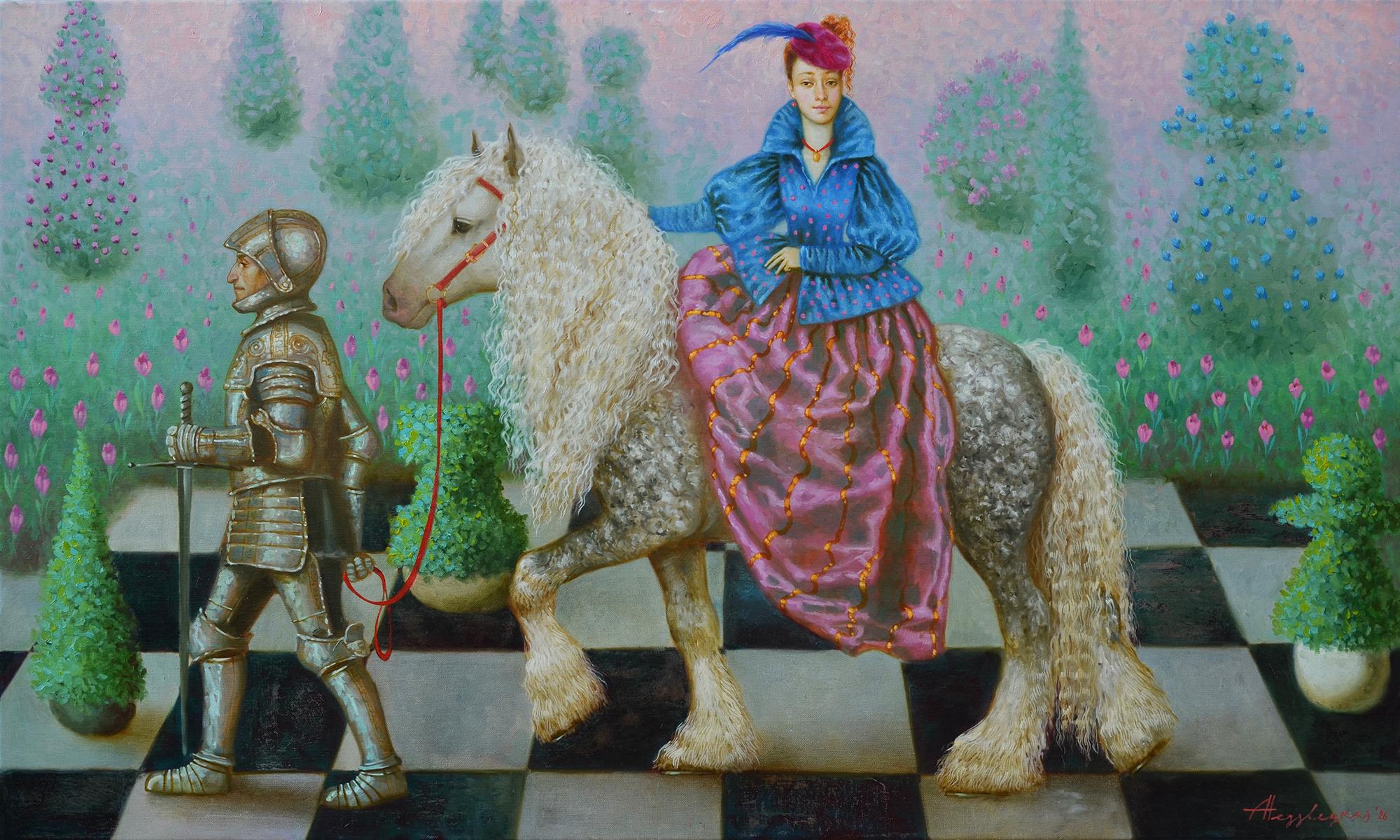 Её рыцарь. Original modern art painting