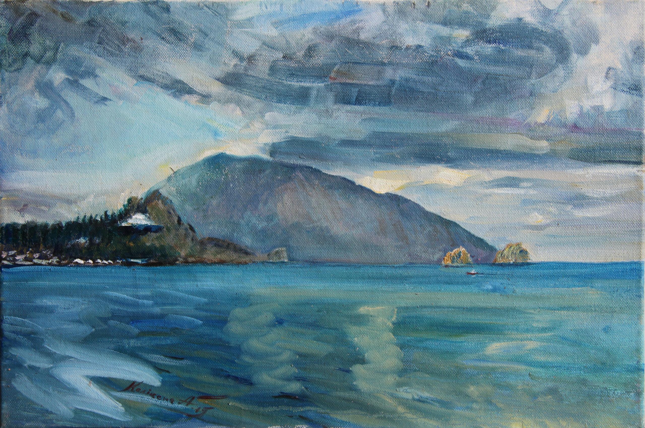 Гора Аю-даг. 2019 . Original modern art painting
