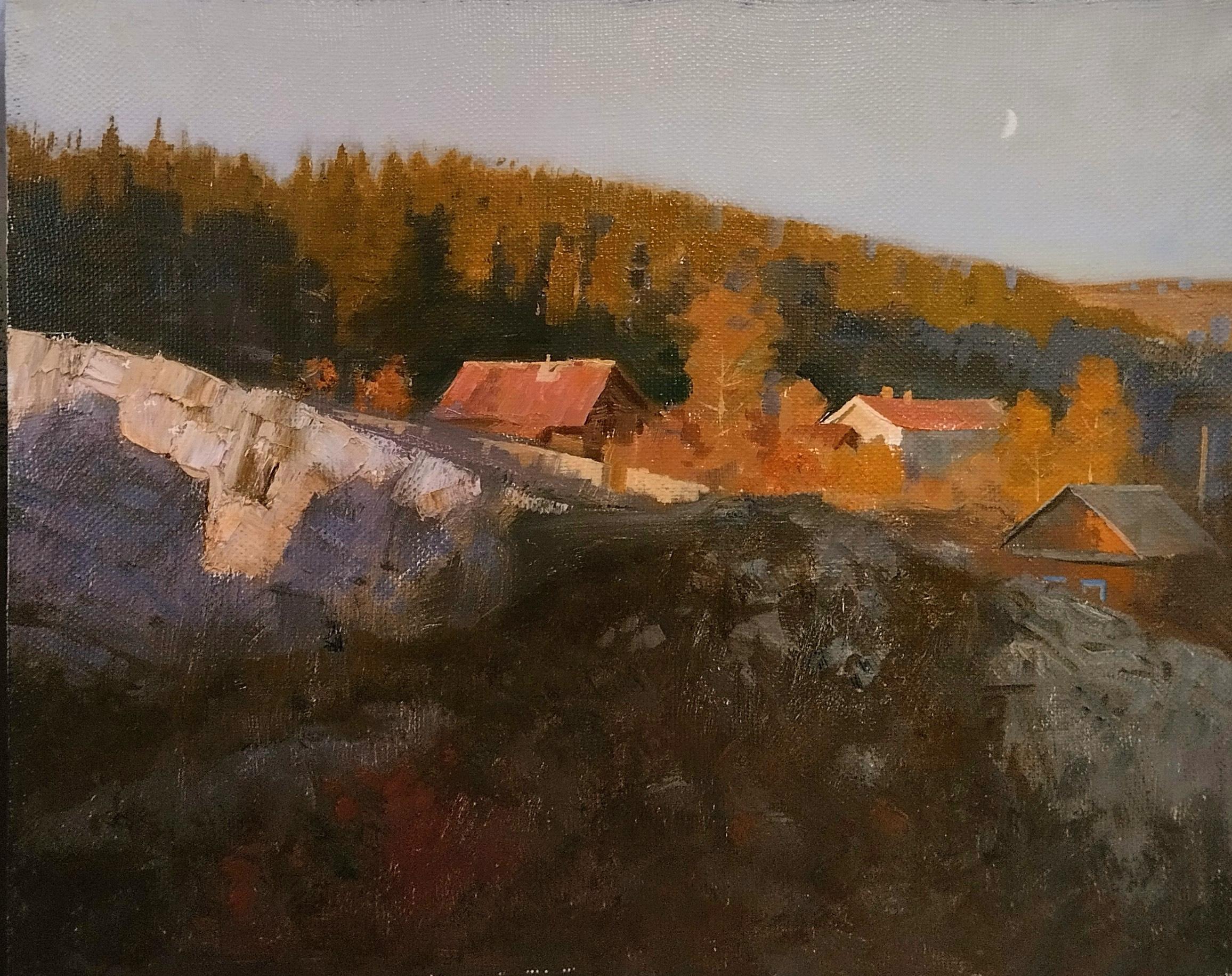 Septemder's evening. Kan. Original modern art painting