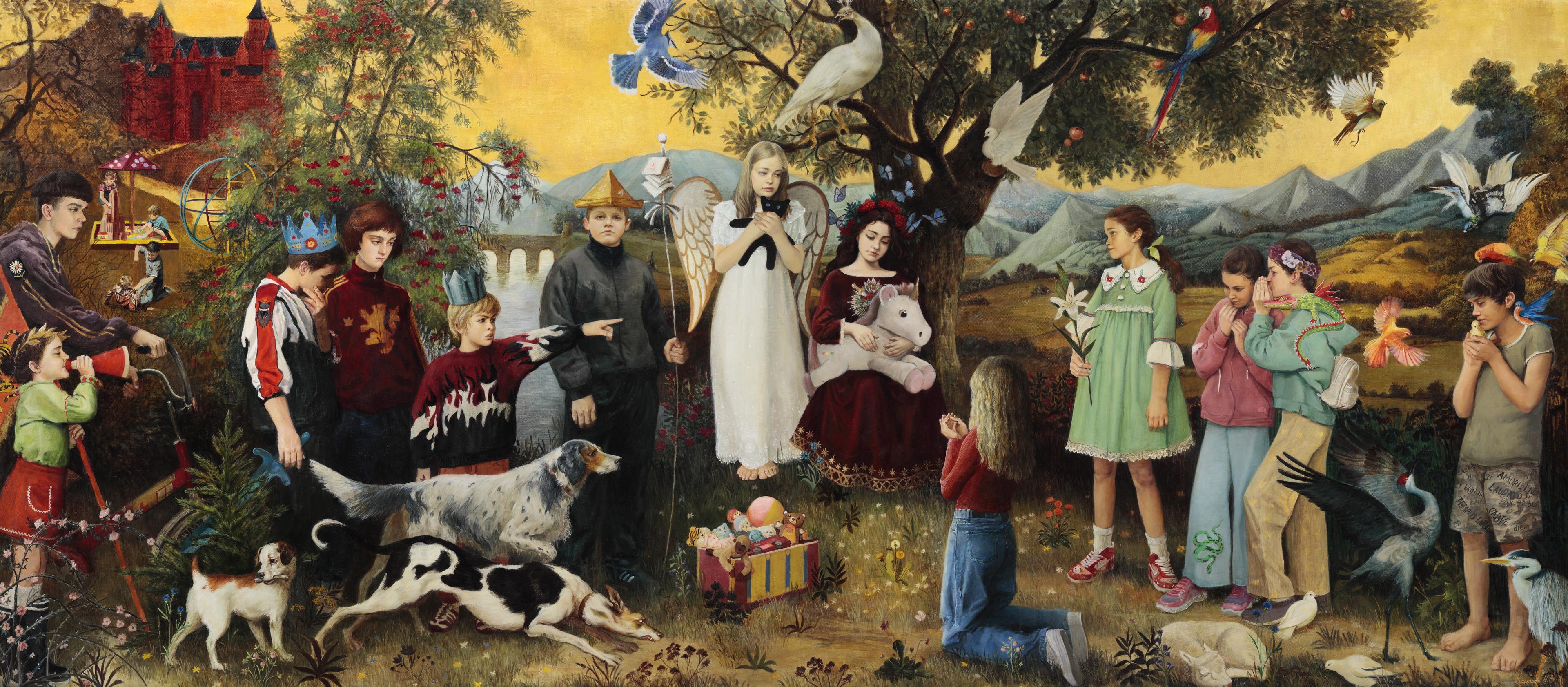  The world of childhood. Original modern art painting