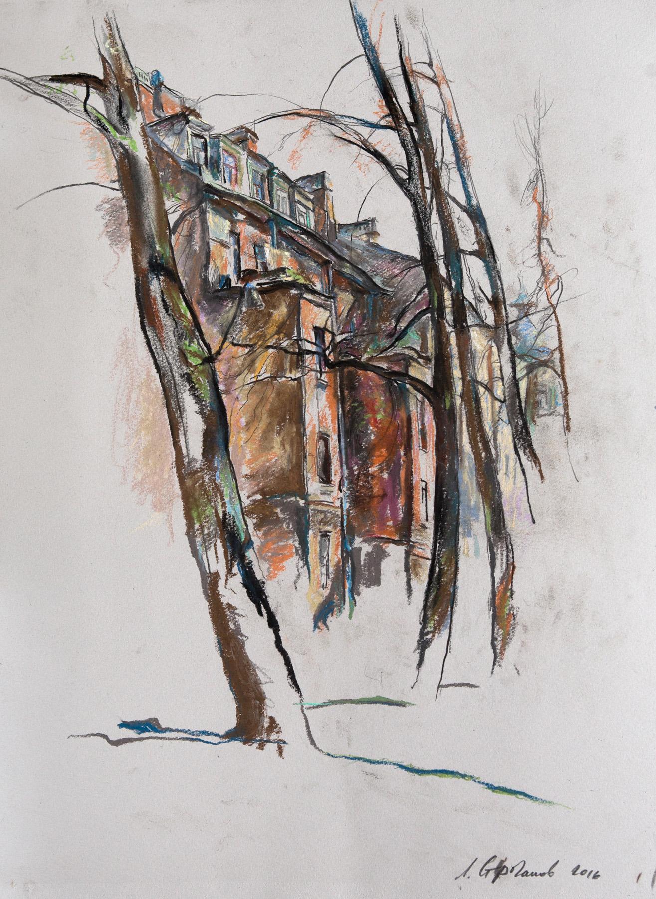 红楼. Original modern art painting
