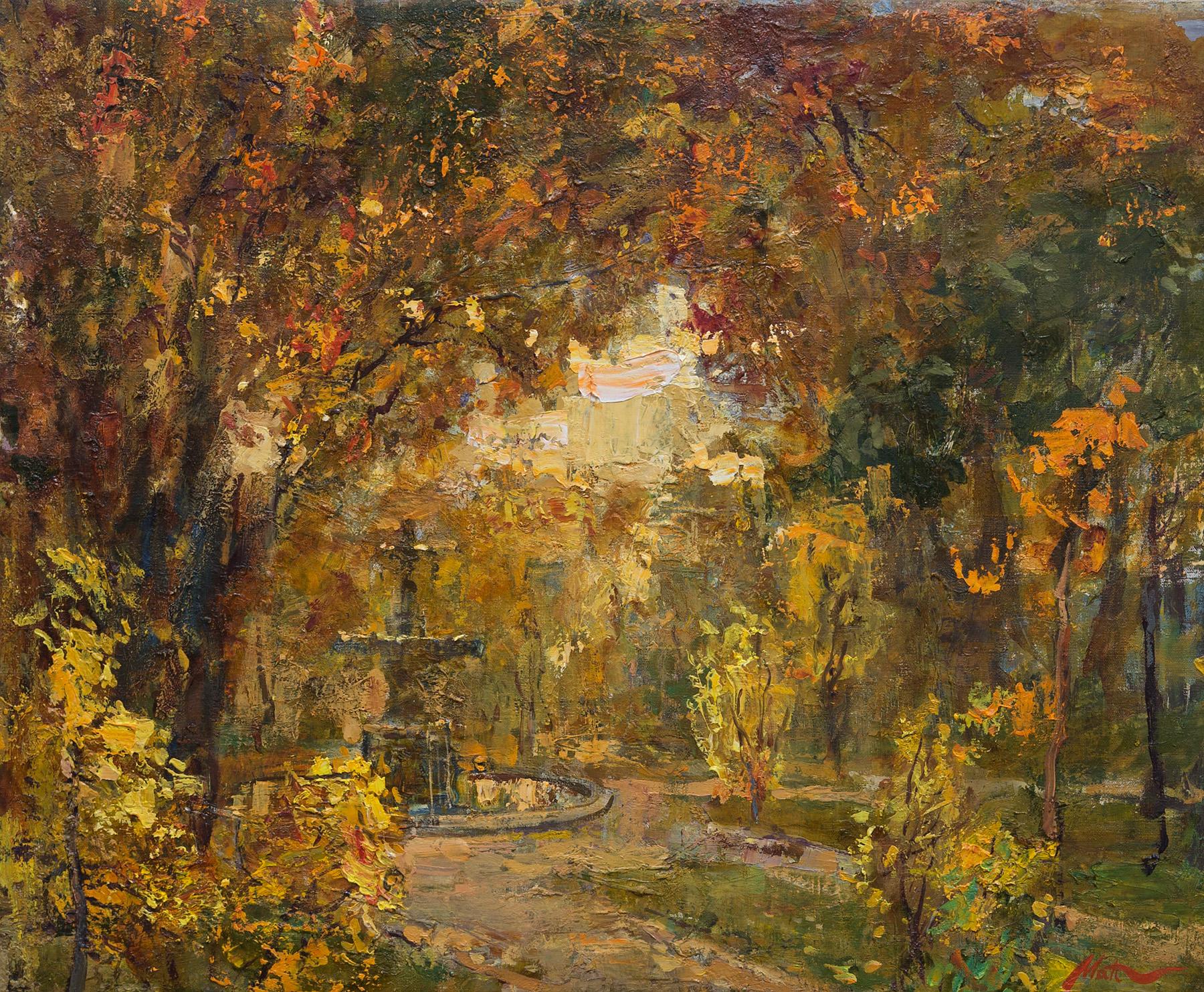 Румянцевский сад. Original modern art painting