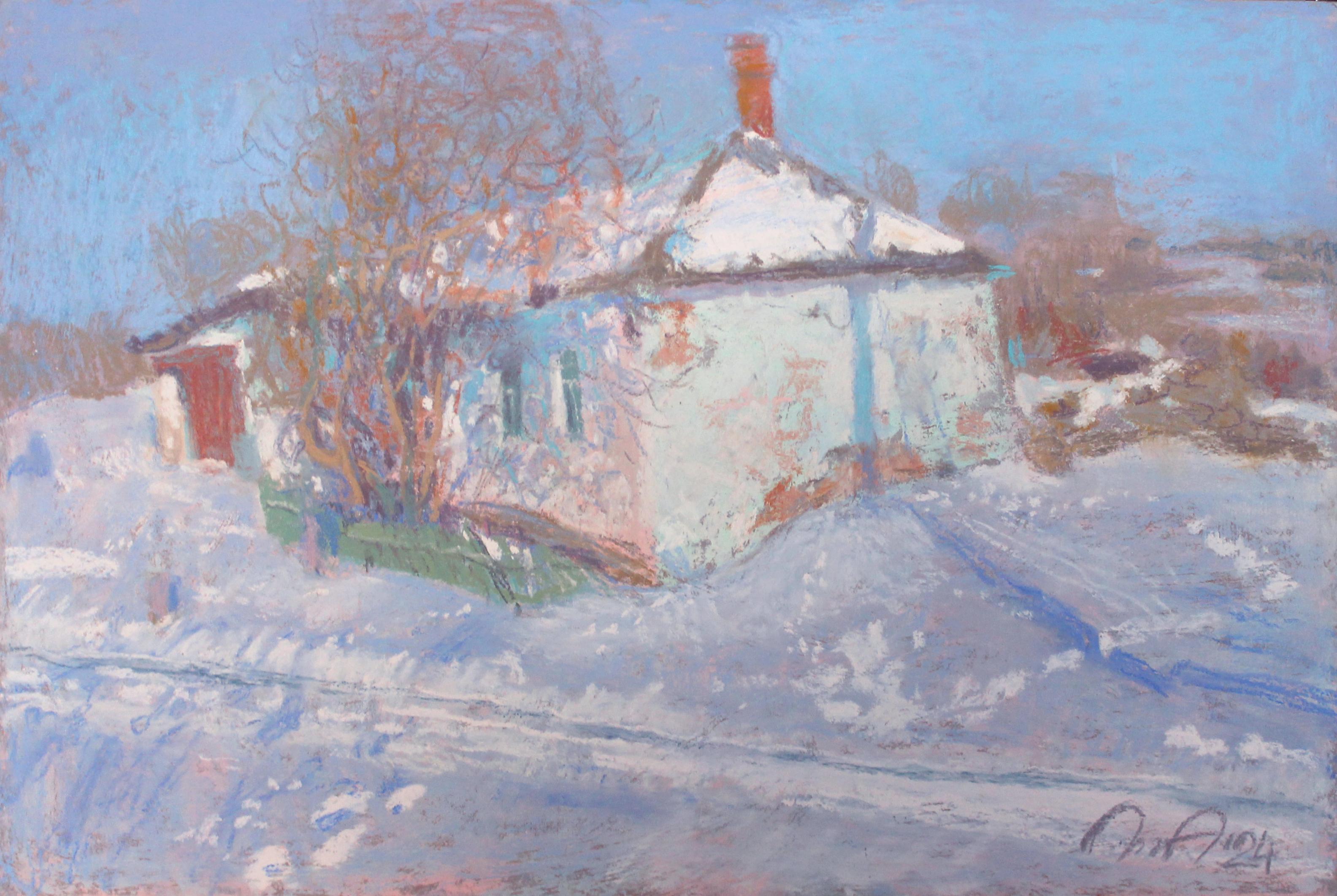 Аргамач. Хрустящий снег. Original modern art painting