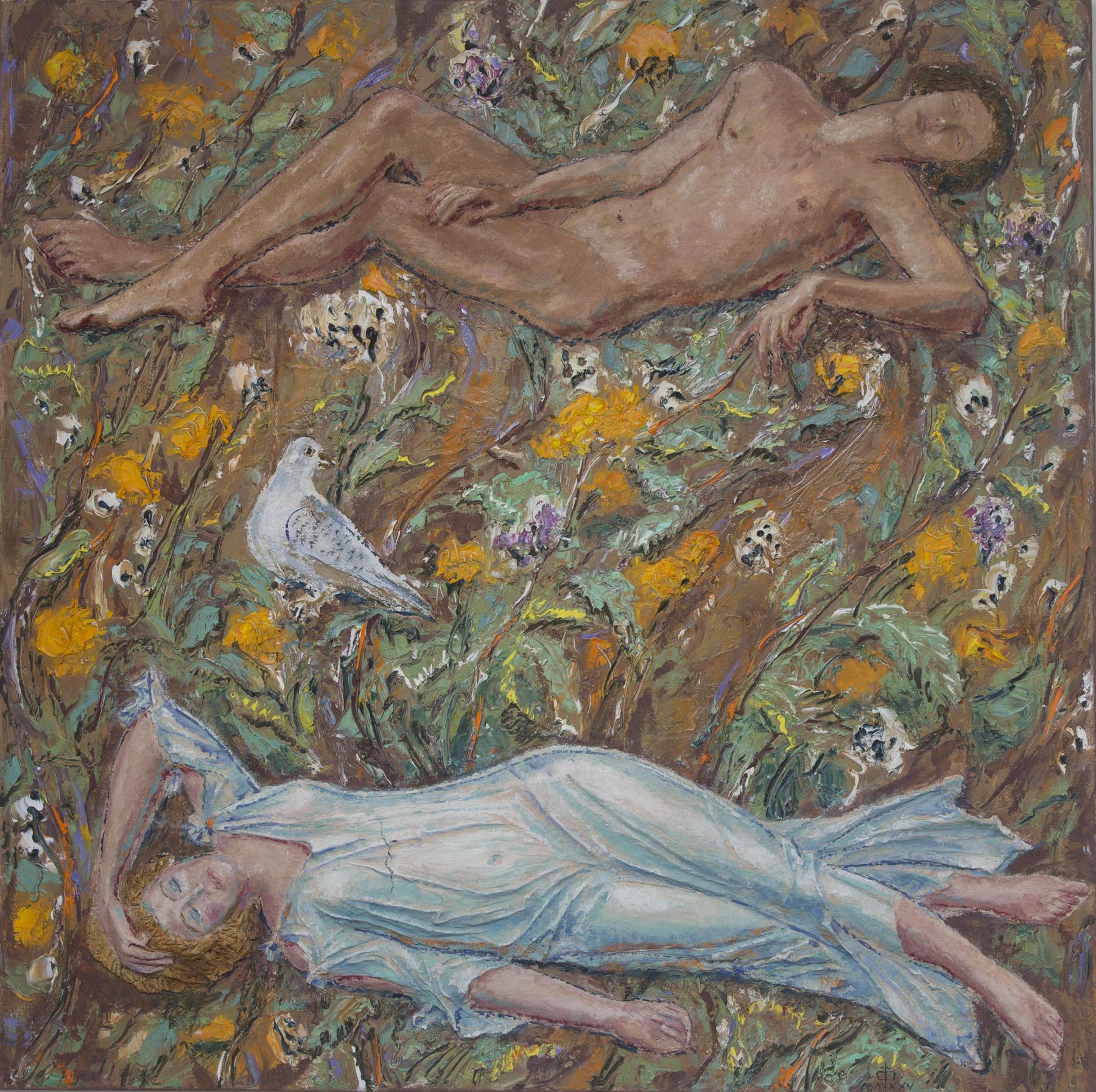Venus and Mars . Original modern art painting