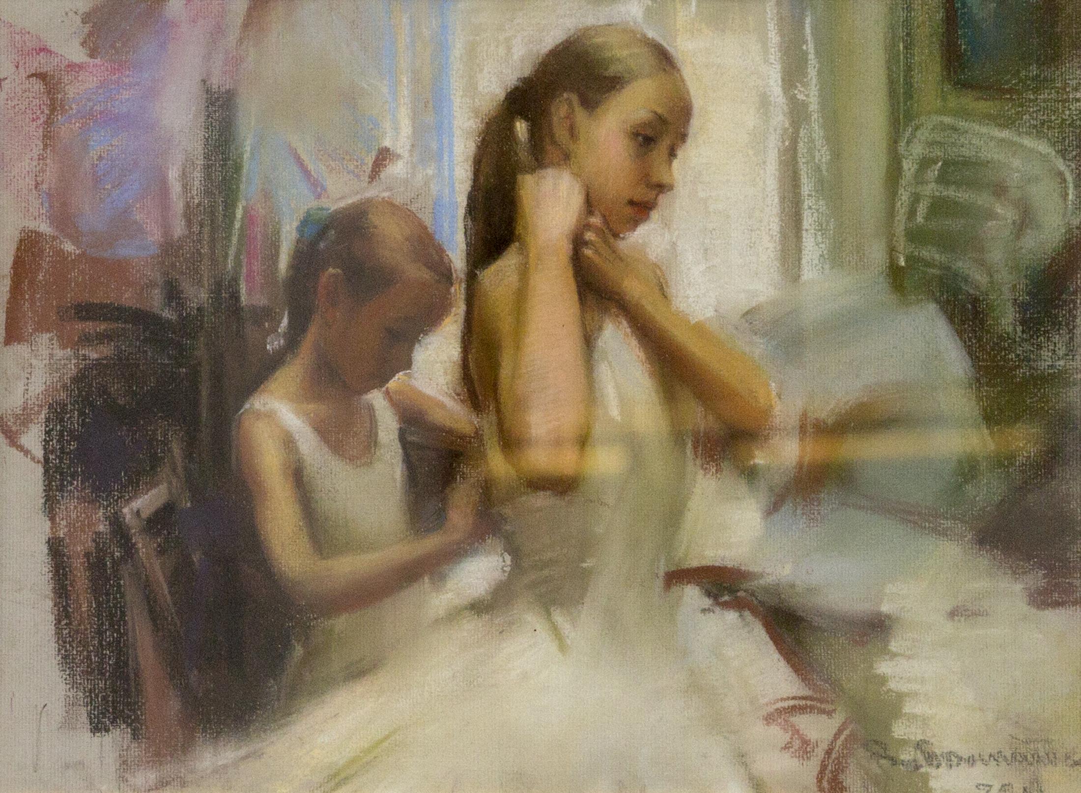 在合同。 姐妹阿霞和阿丽娜Levkin. Original modern art painting