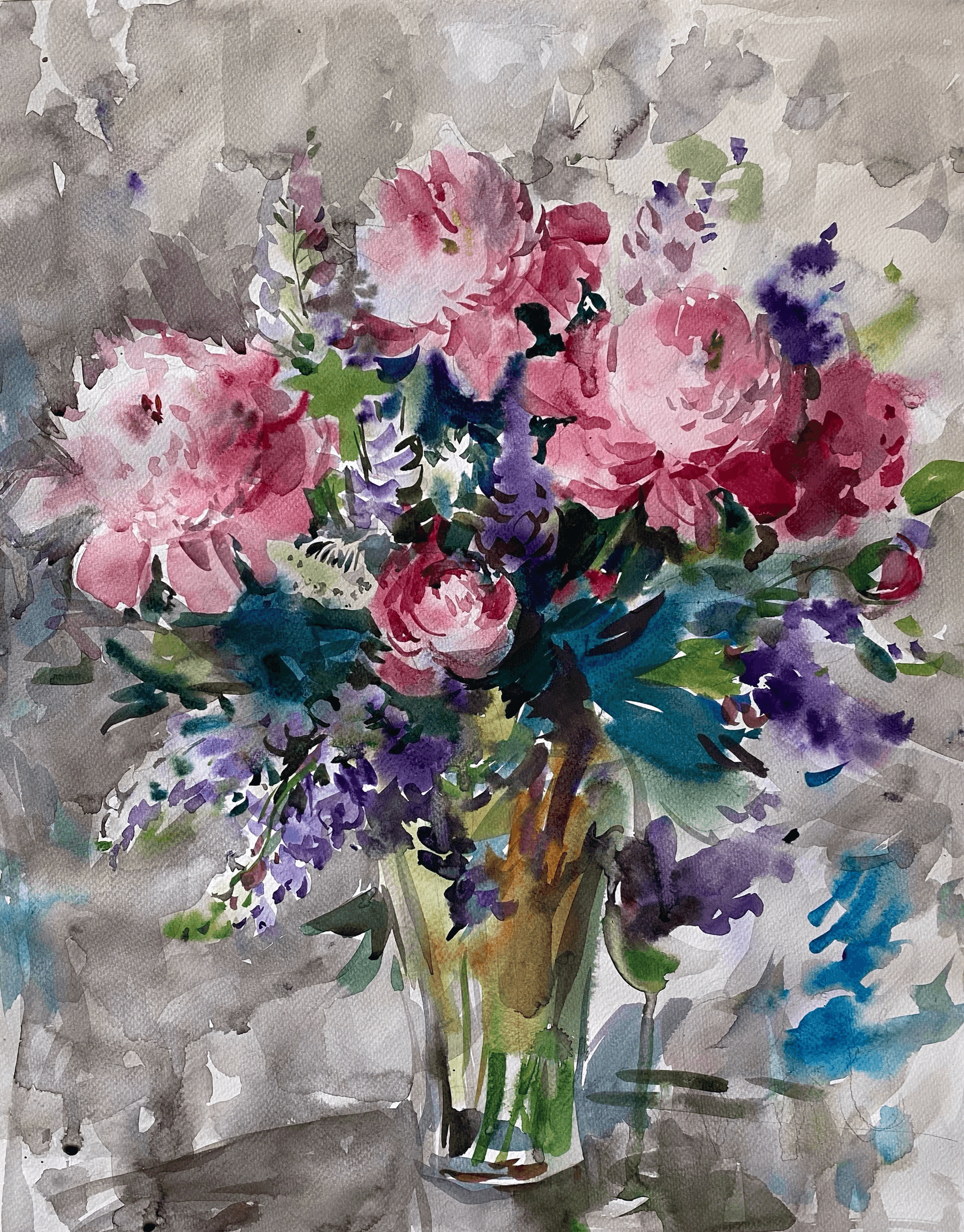 Still life with flowers . Original modern art painting