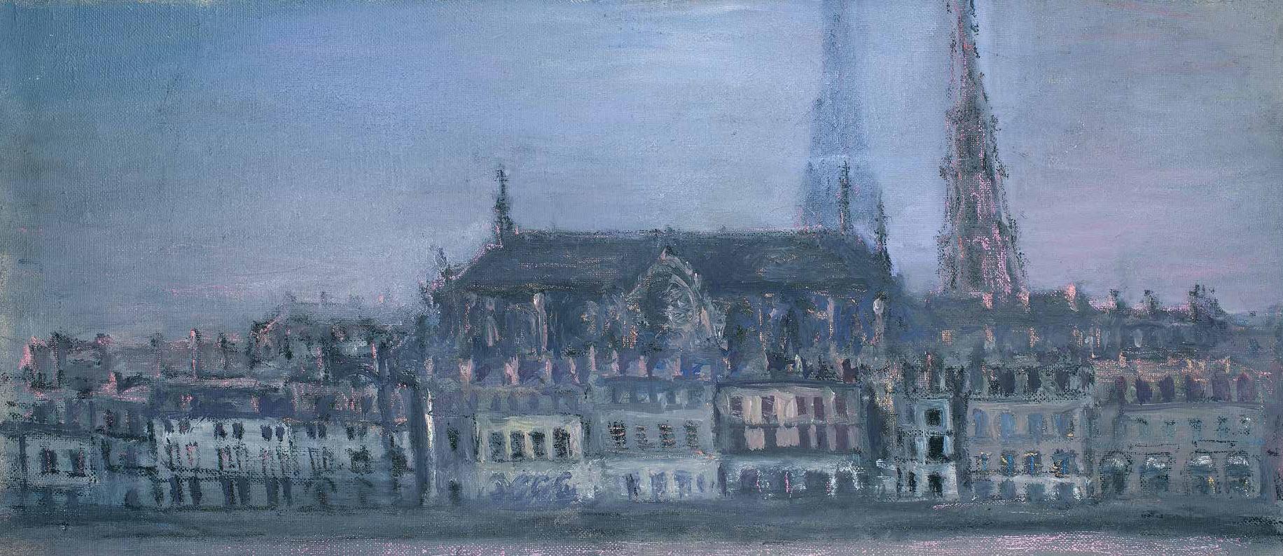 Бордо. набережная ночью, 2006. Original modern art painting