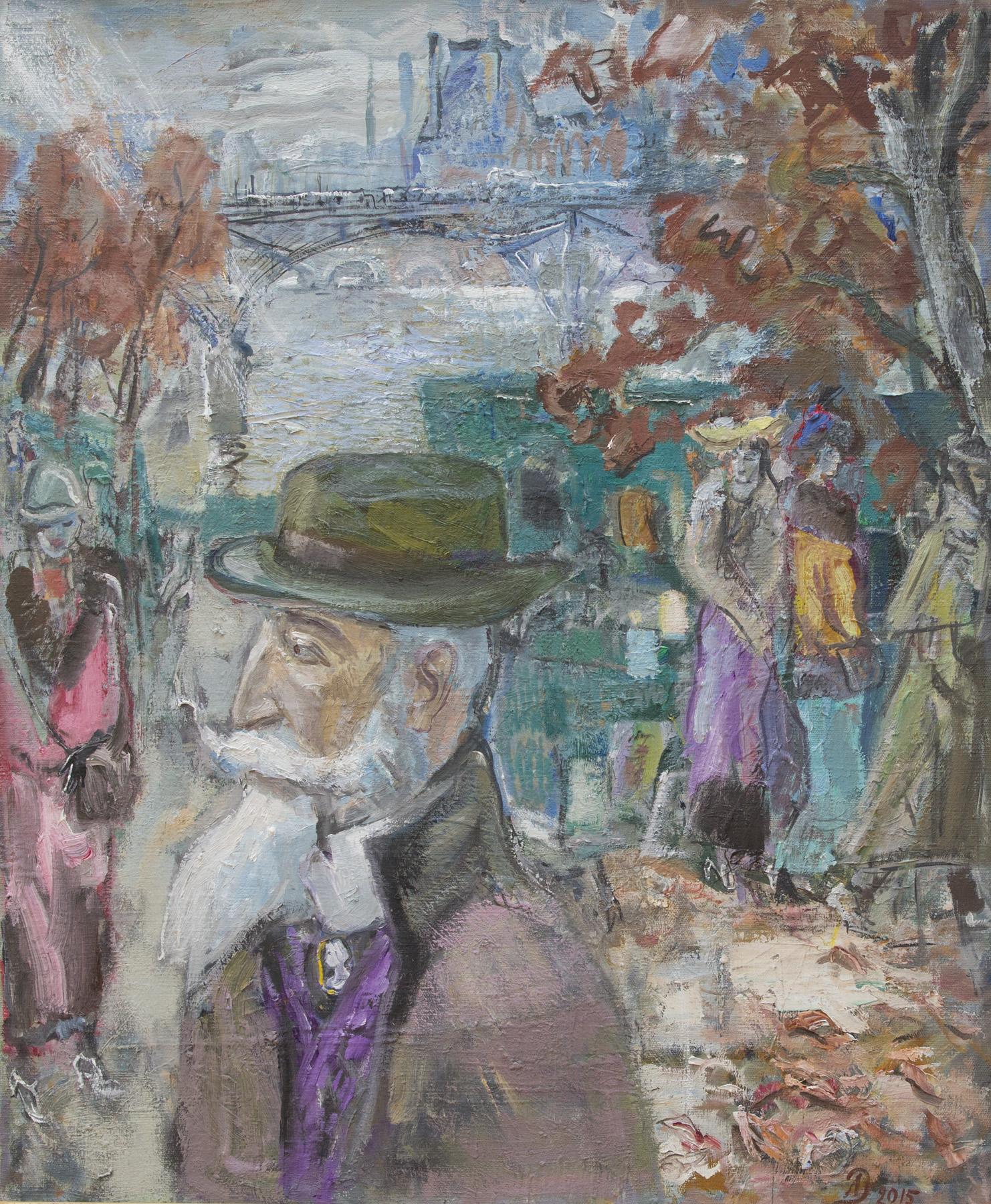 Анатоль Франс и антиквары. Original modern art painting