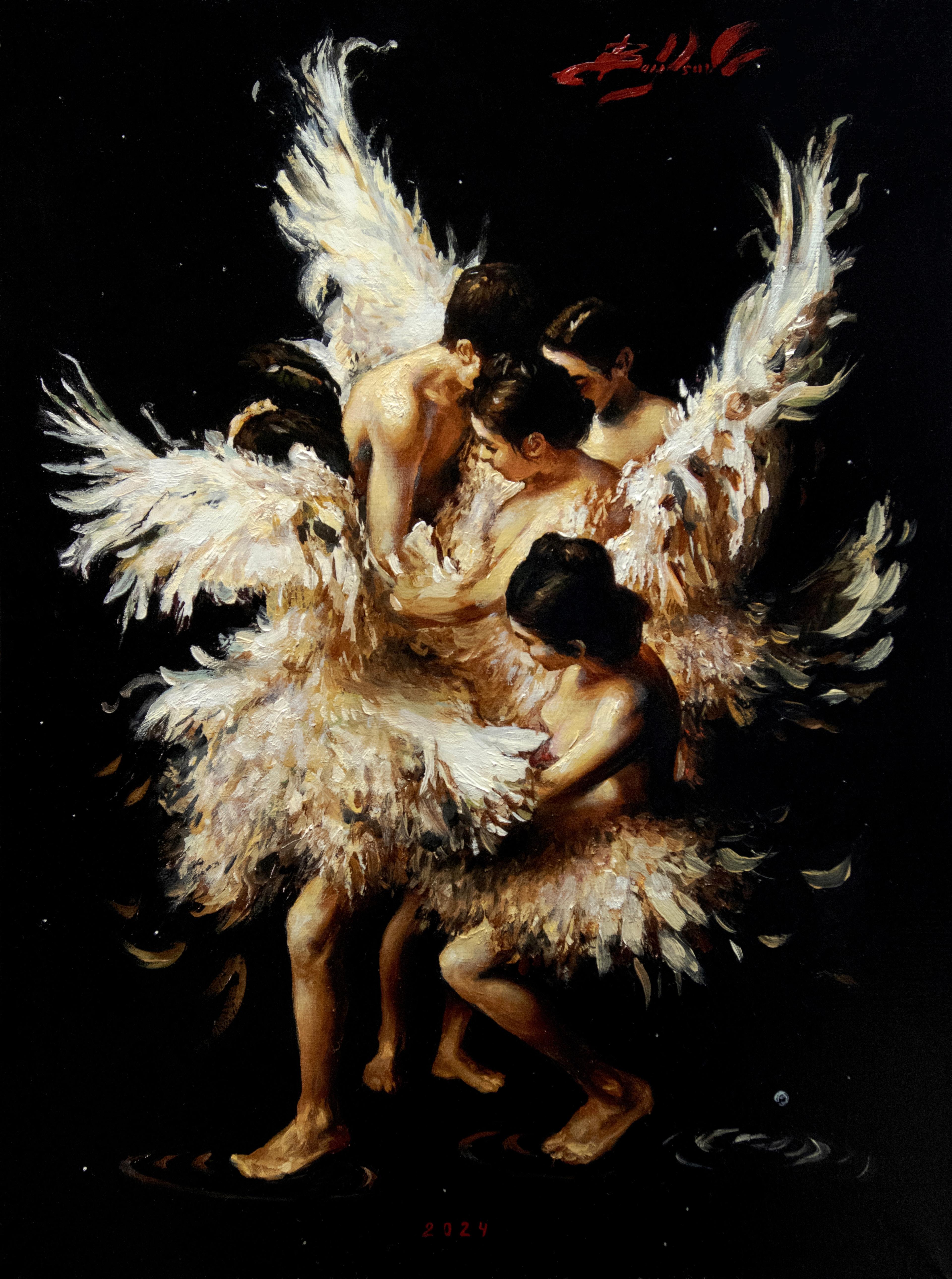 "Angels of the soul.". Original modern art painting