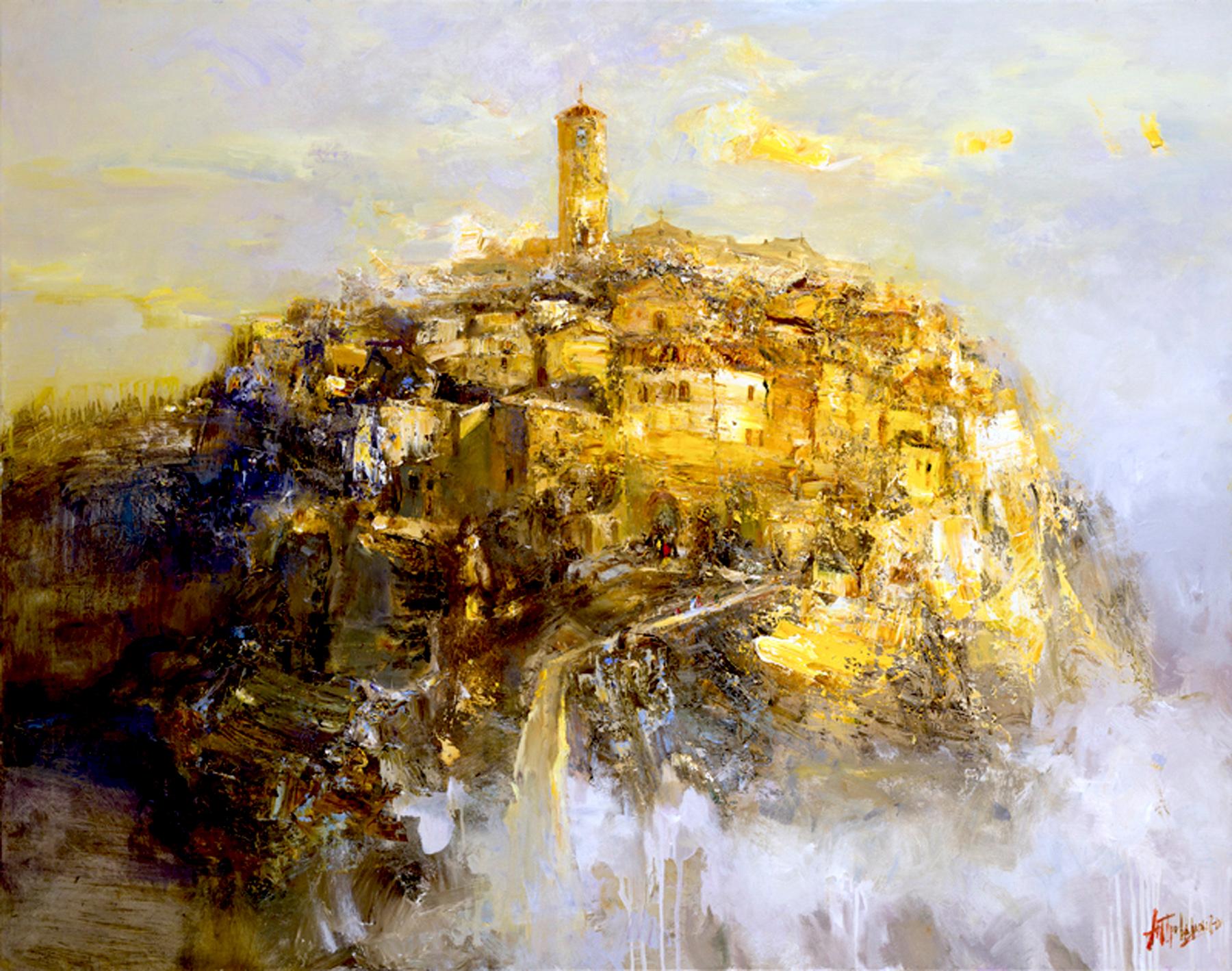 Civita di Bagnoregio. Morning. Original modern art painting