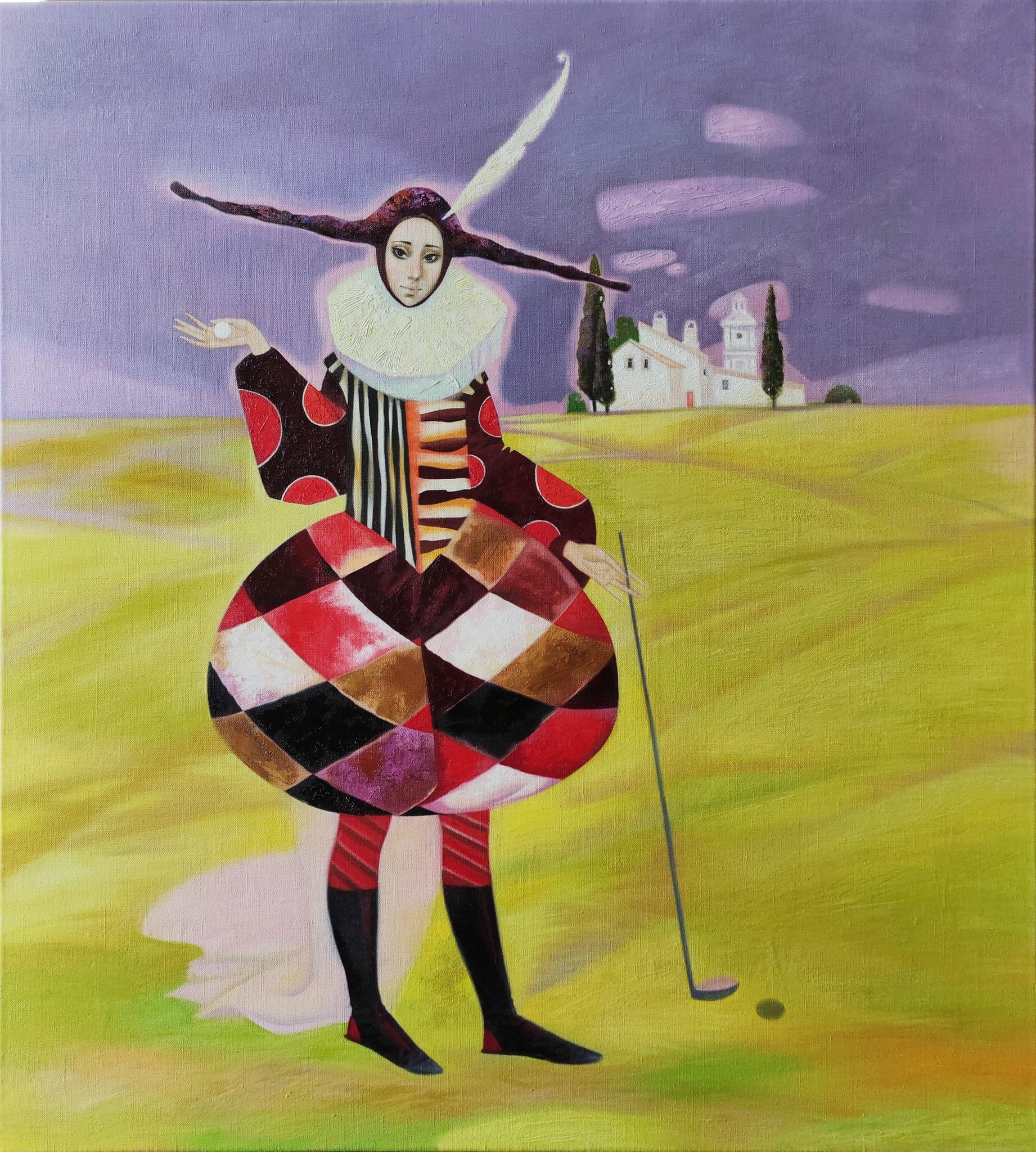 Golf. Original modern art painting