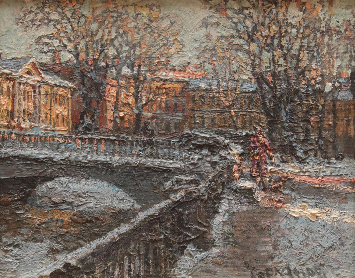 Winter in Saint-Petersburg. Original modern art painting