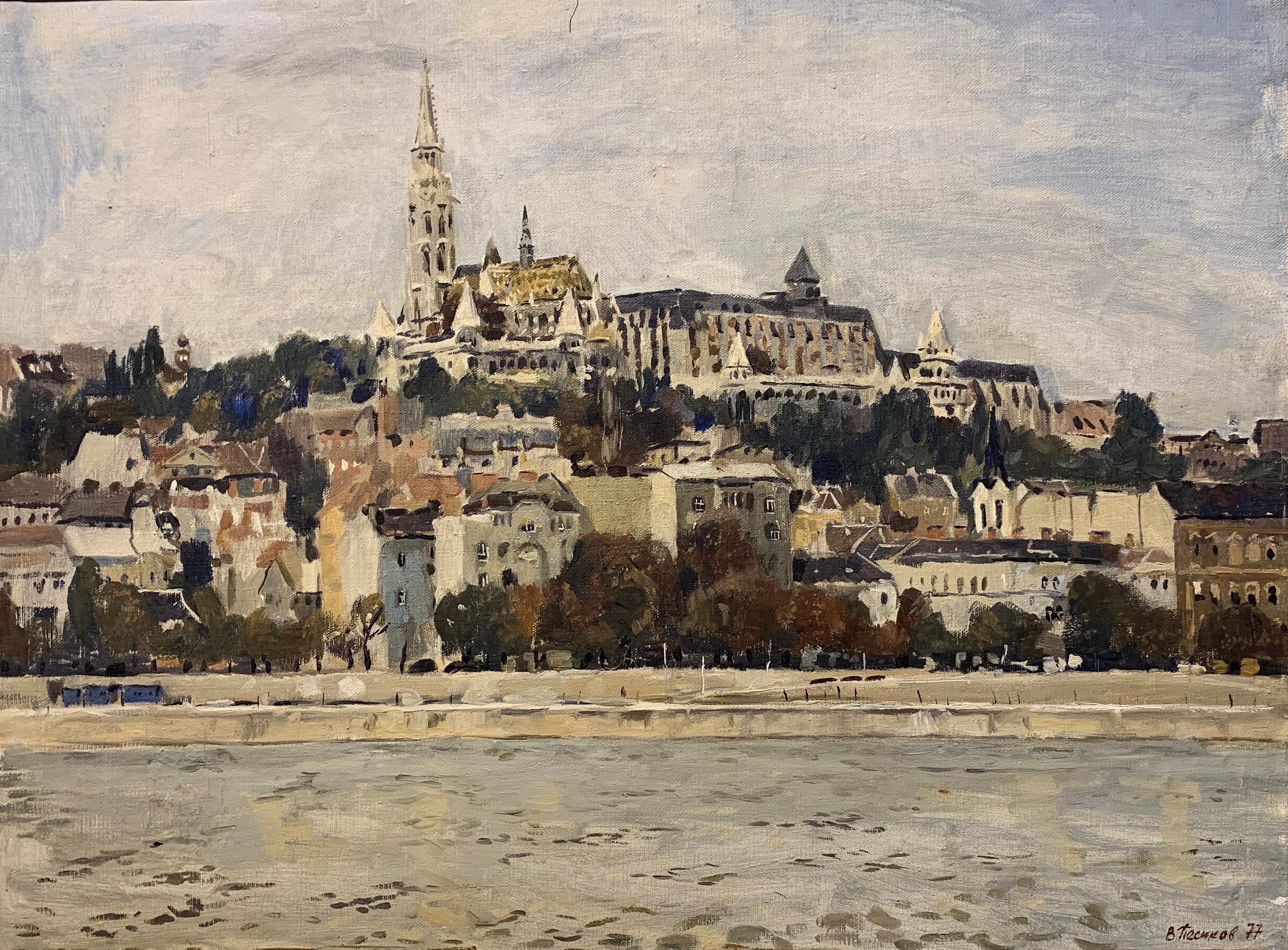 Budapest. Dunai. 1977. Original modern art painting