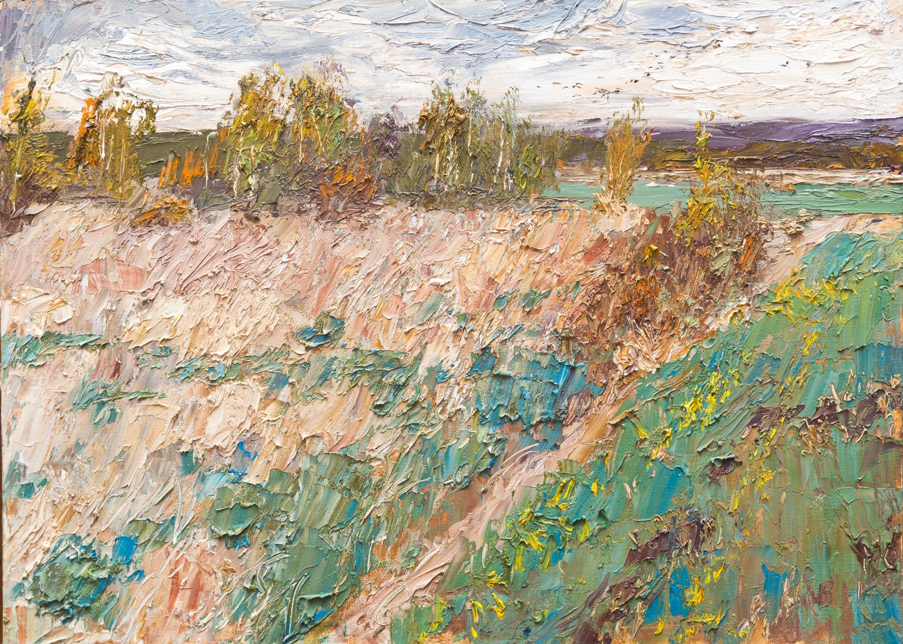 Осенний пролесок. Original modern art painting