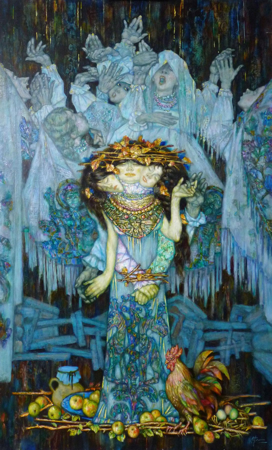 танец дождя. Original modern art painting