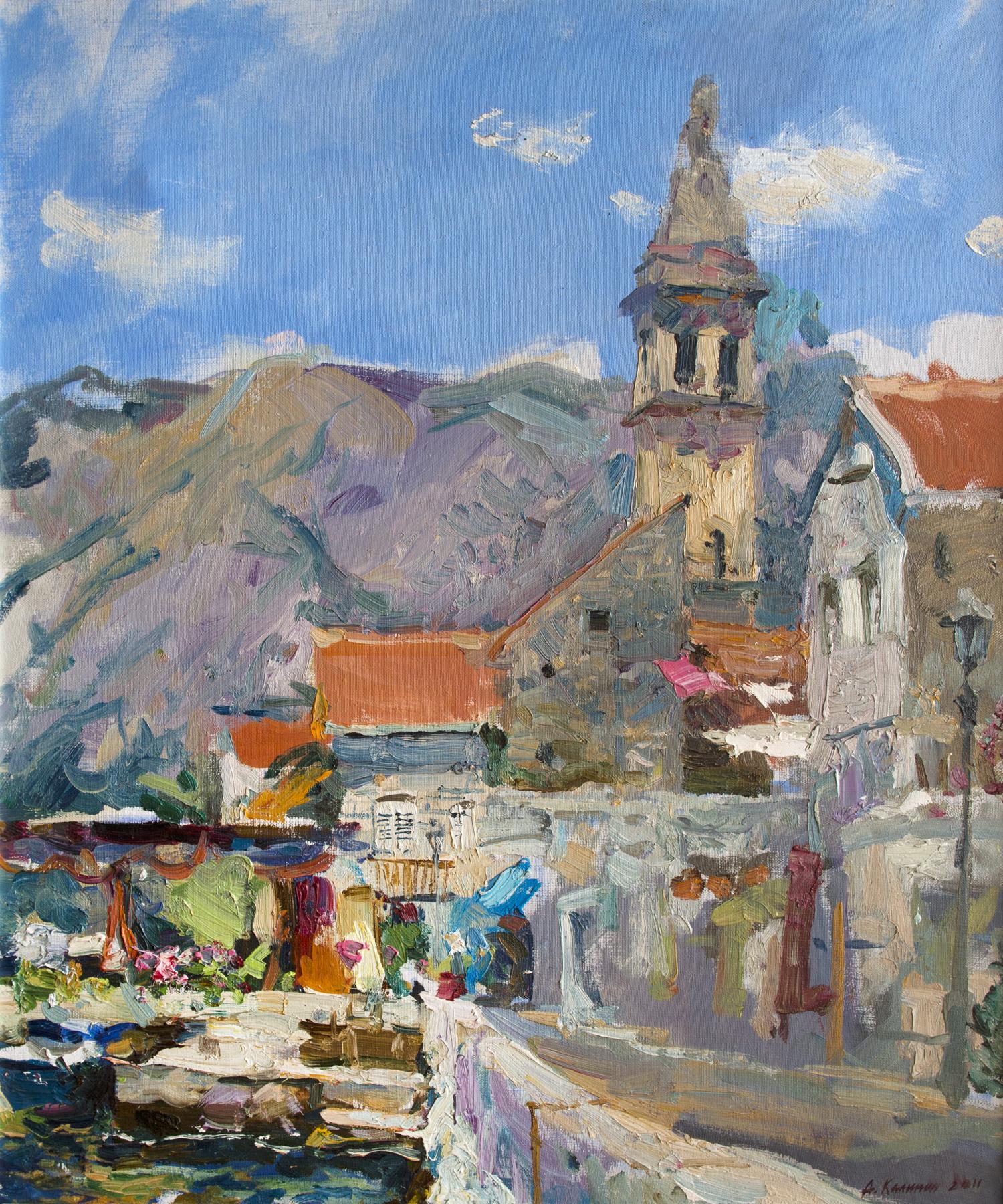 Perast. Original modern art painting