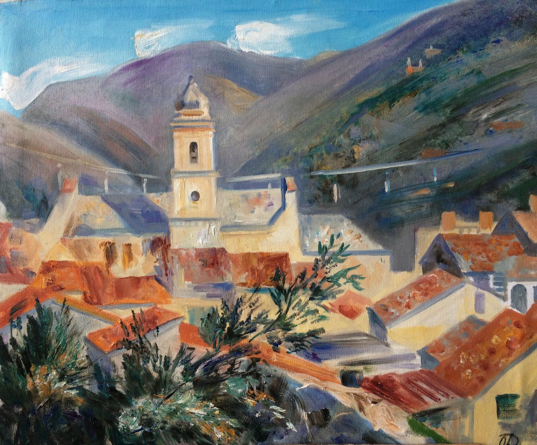 Taggia. Монастырь Святого Доменико.(Монастырь Святого Доминика). Original modern art painting