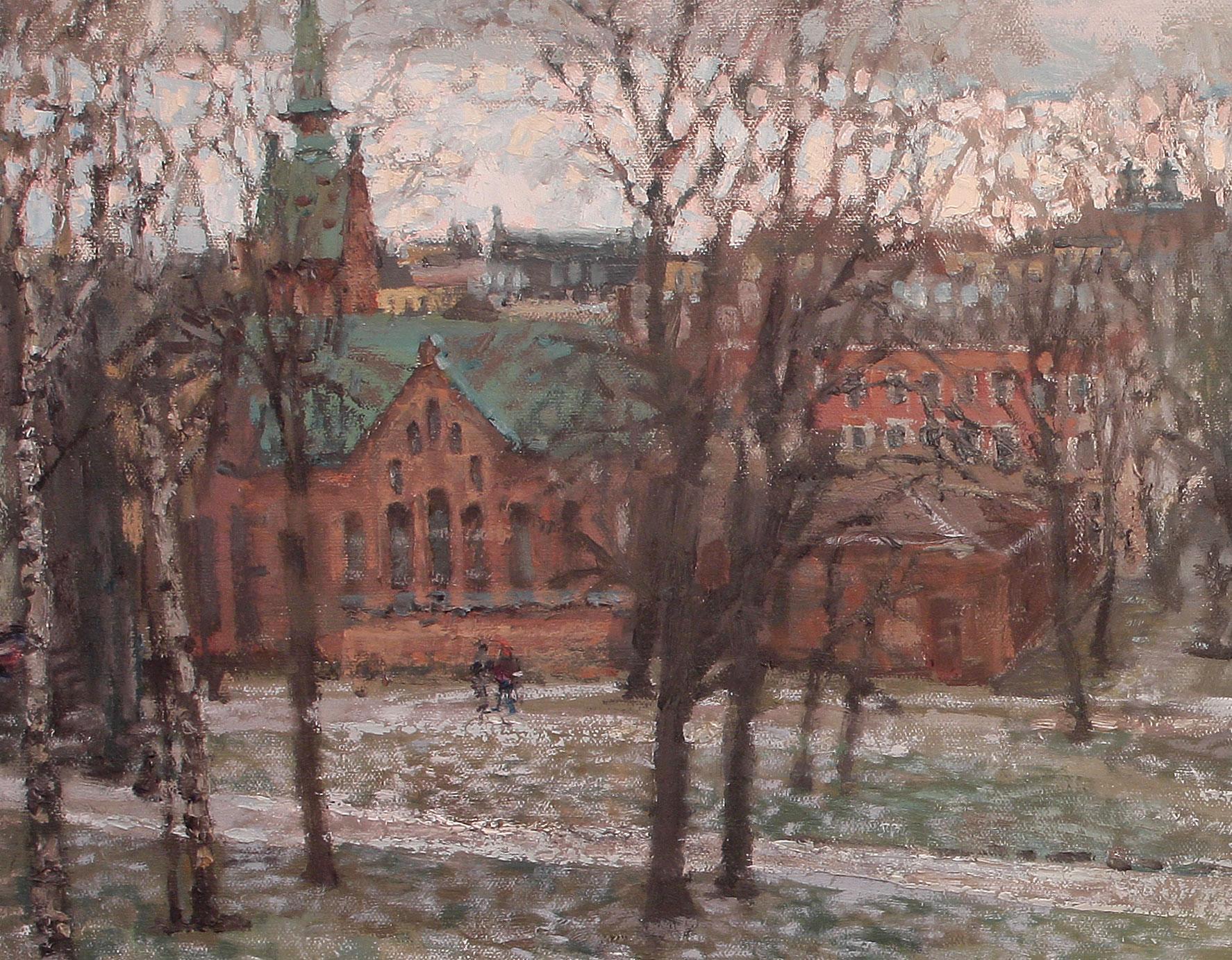 Helsingfors. Late autumn. Original modern art painting