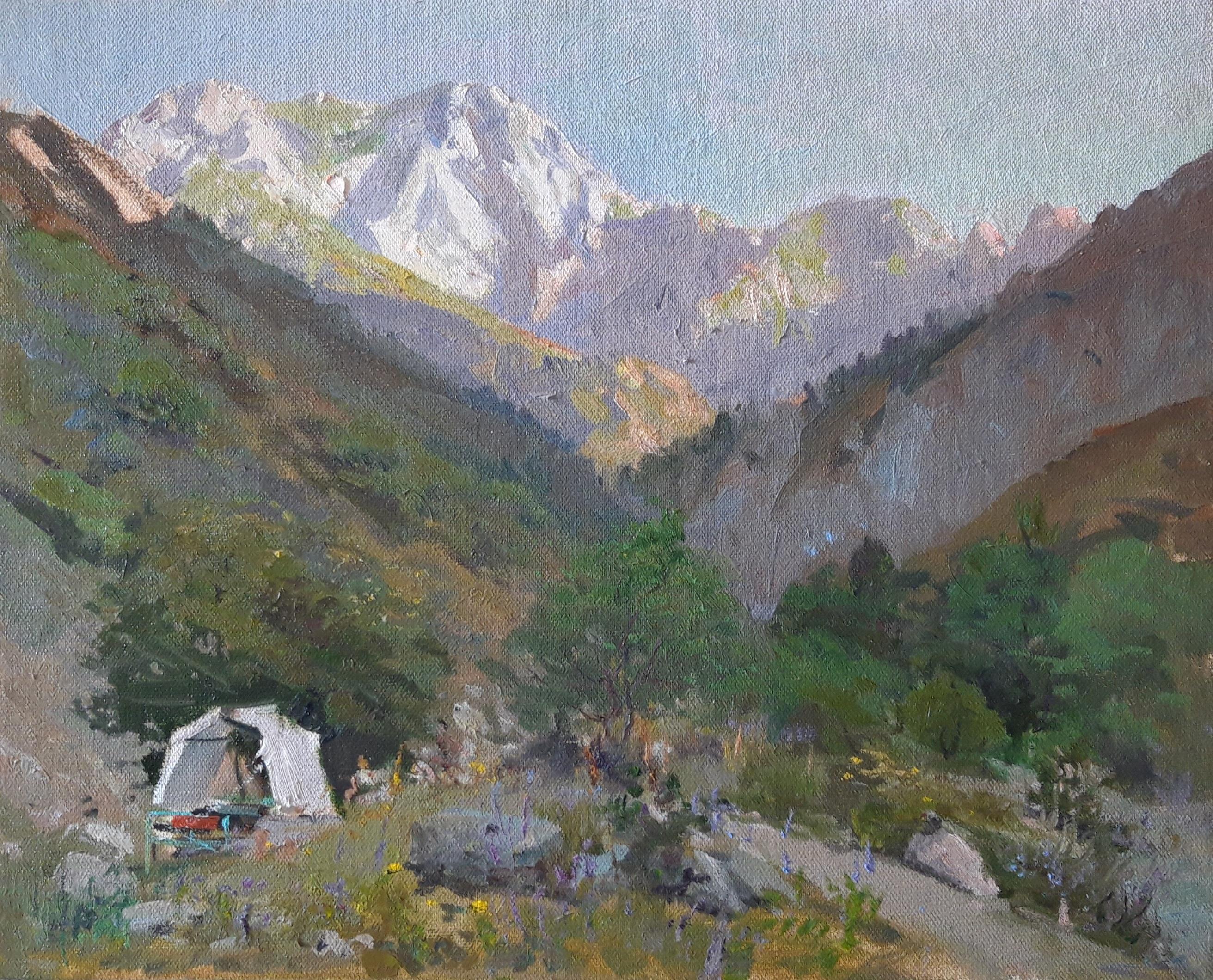 Солнце садится. Original modern art painting