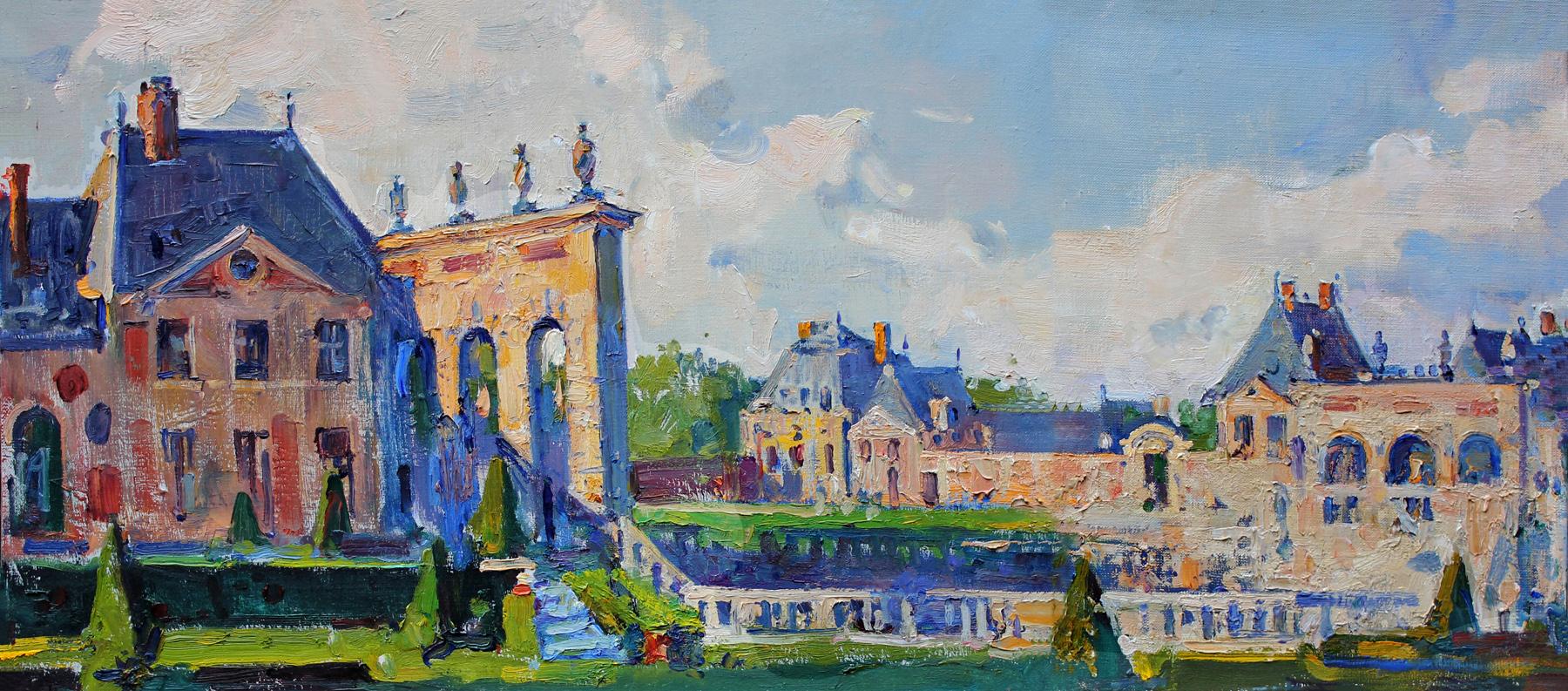 Vaux-le-Vicome. Вечер. Original modern art painting