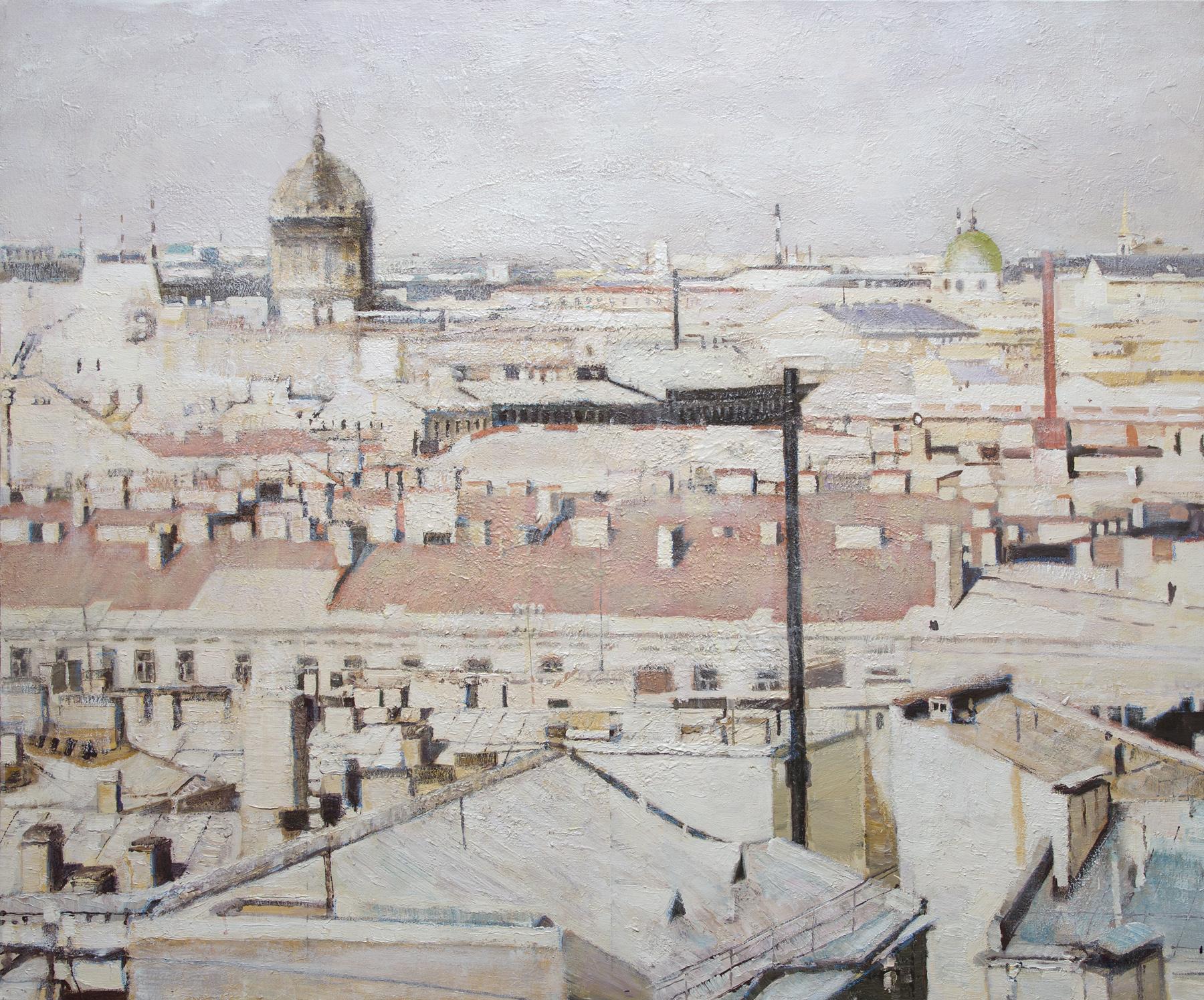 Roofs 20. Original modern art painting