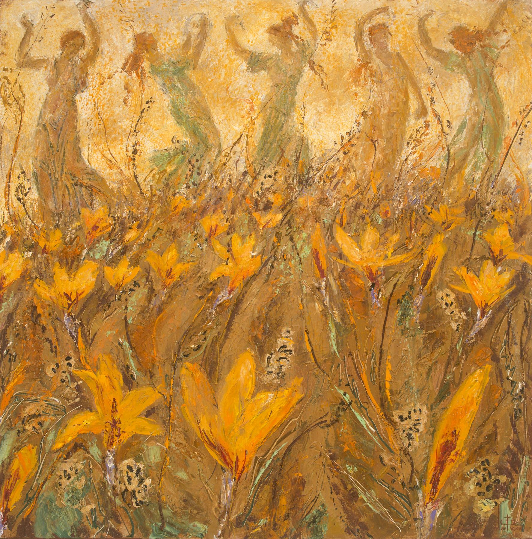 Southern grass II . Original modern art painting