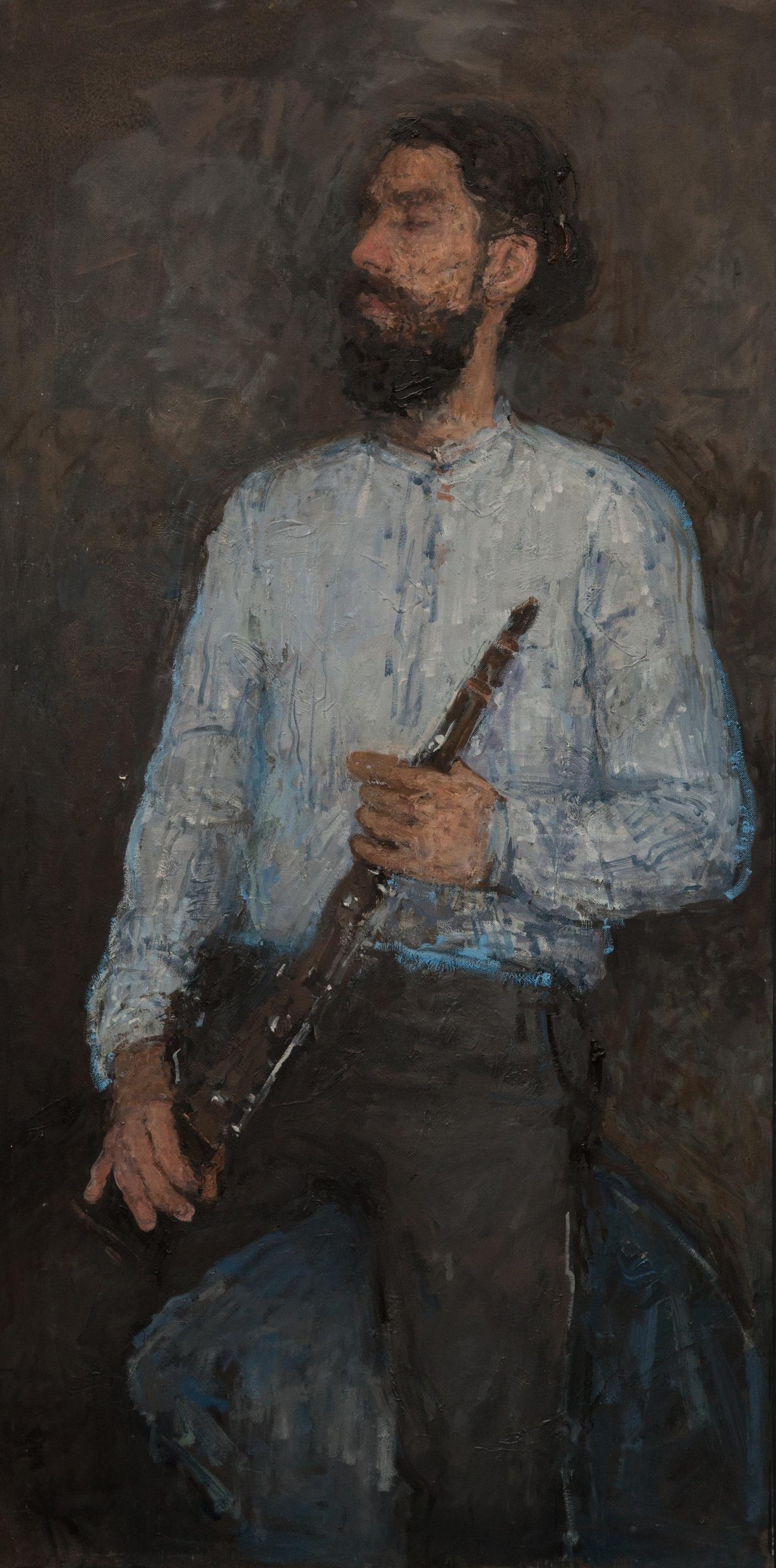 Clarinetist. Original modern art painting