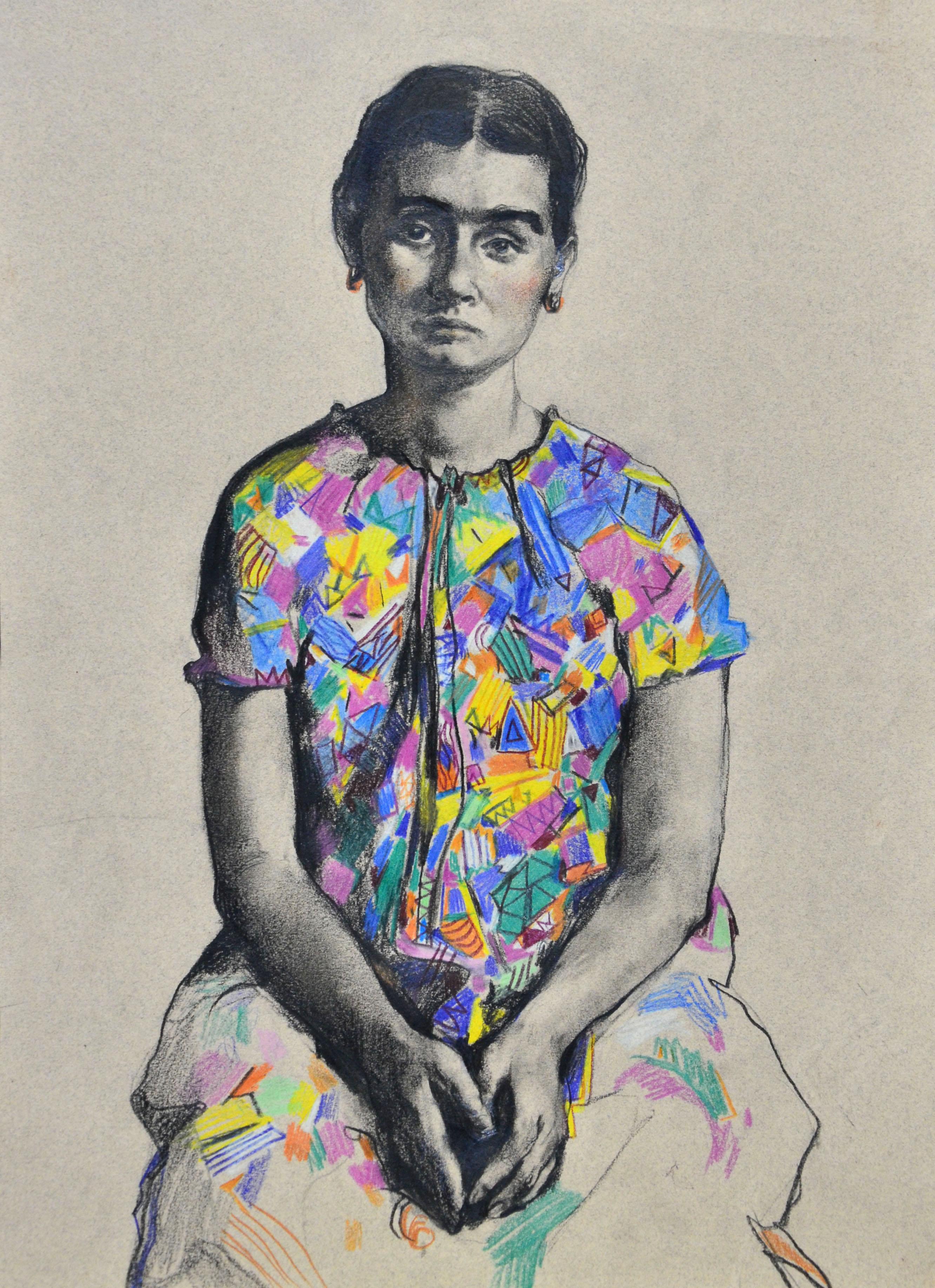 Woman in bathrobe. Original modern art painting